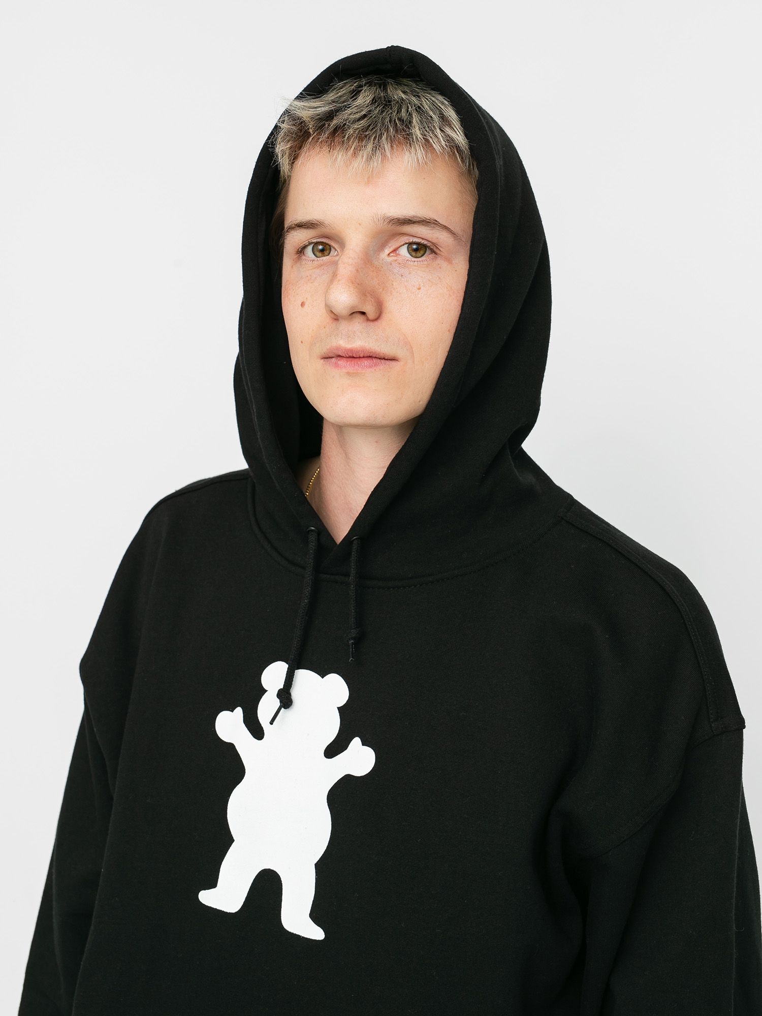 Bluza z kapturem Grizzly Griptape OG Bear HD (black/white)