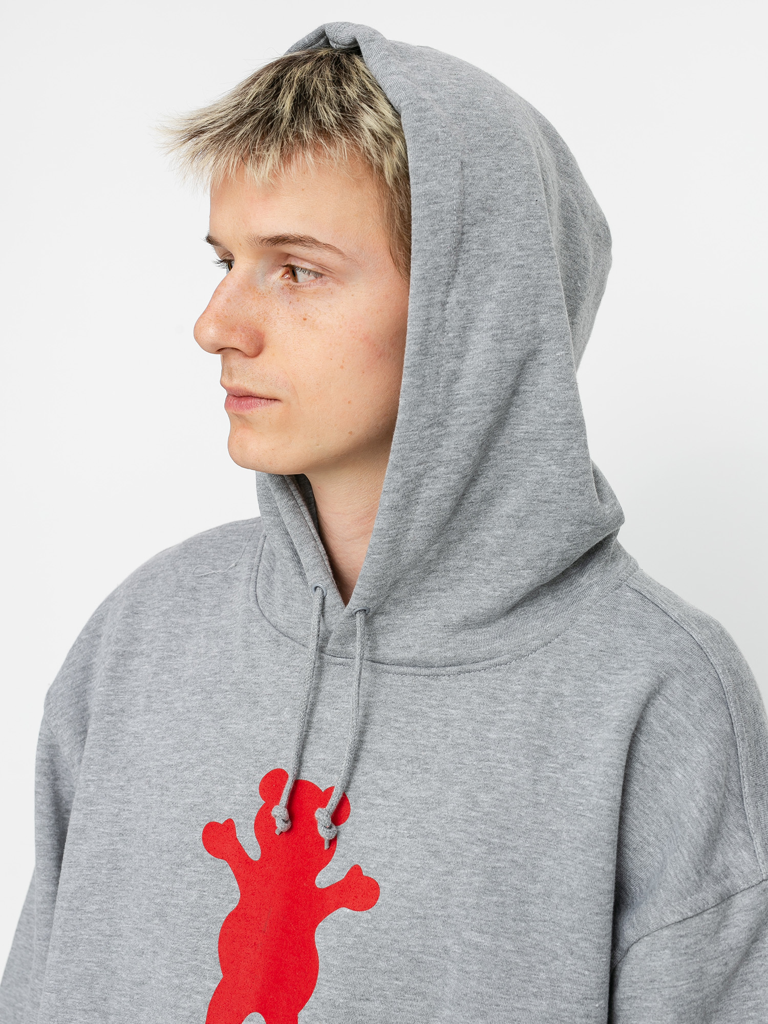 Bluza z kapturem Grizzly Griptape OG Bear HD (heather/red)