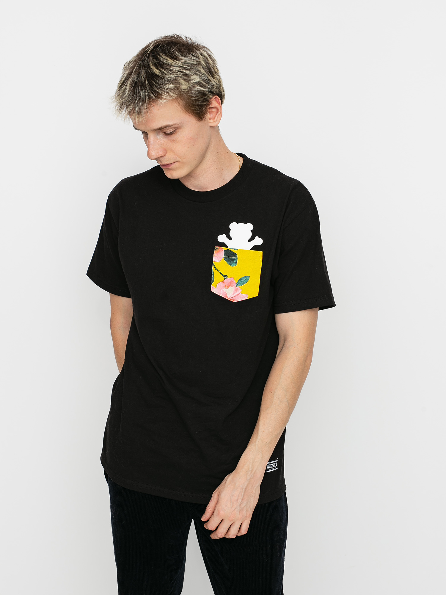 T-shirt Grizzly Griptape Blossom OG Bear Pocket (black)