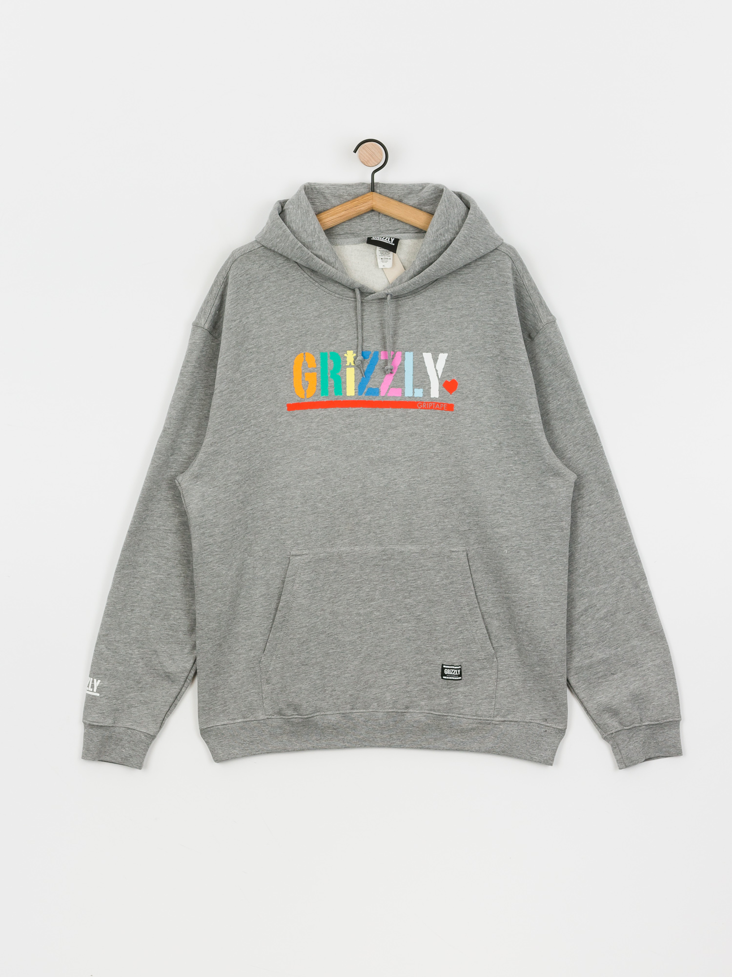 Bluza z kapturem Grizzly Griptape Color Block Stamp HD (heather grey)