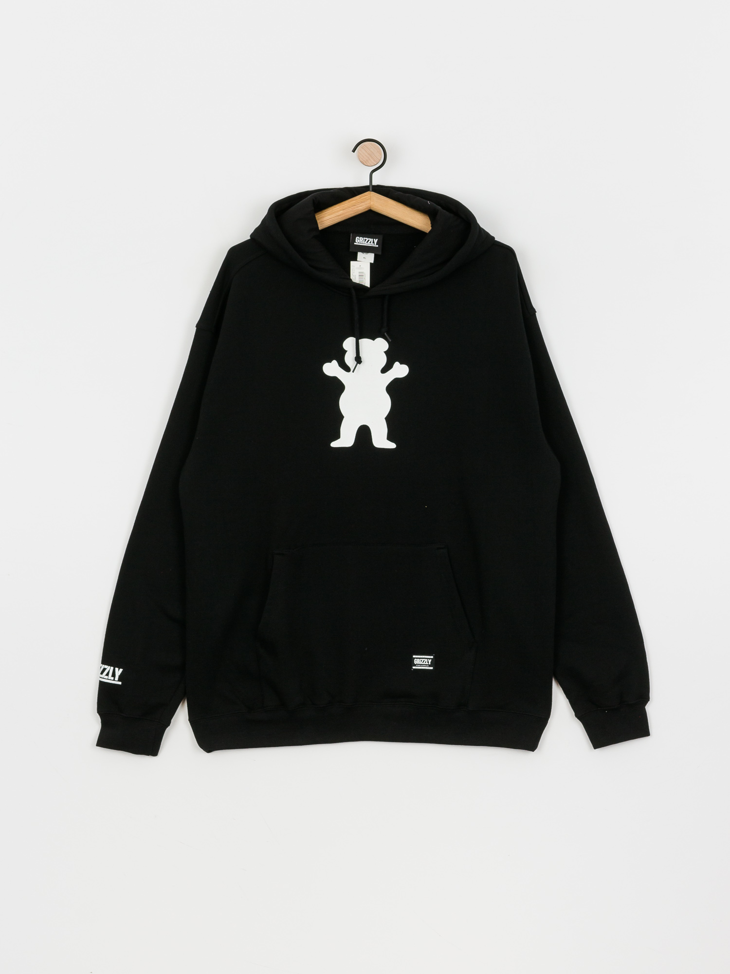 Bluza z kapturem Grizzly Griptape OG Bear HD (black/white)