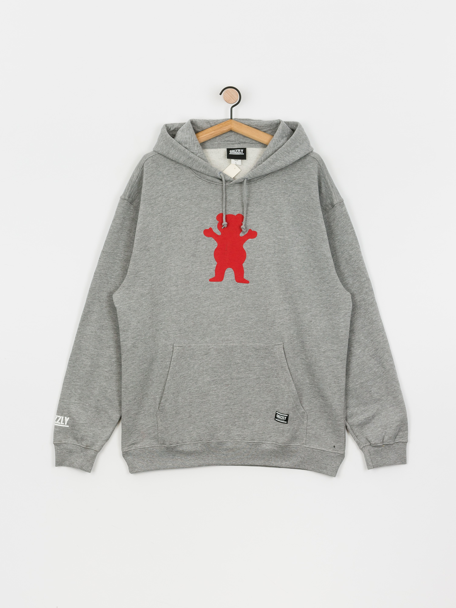 Bluza z kapturem Grizzly Griptape OG Bear HD (heather/red)