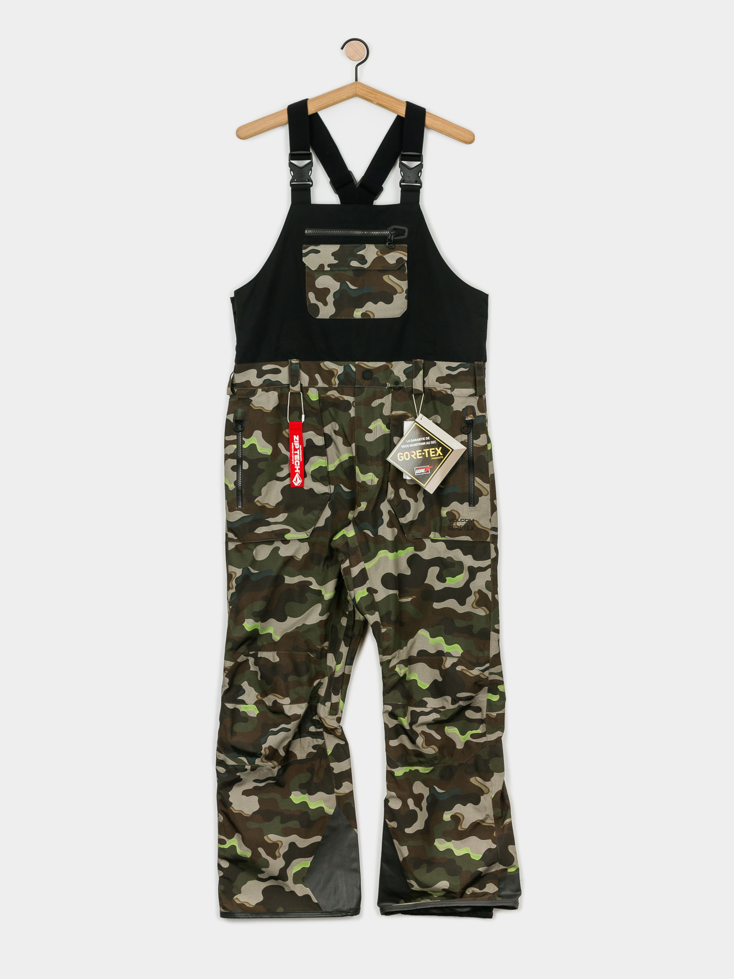 Męskie Spodnie snowboardowe Volcom Rain Gore Bib Overall (army)
