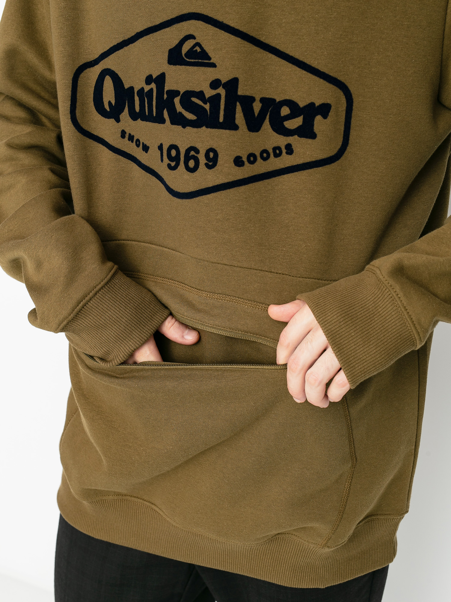 Męska Bluza aktywna Quiksilver Big Logo Tech HD (military olive)