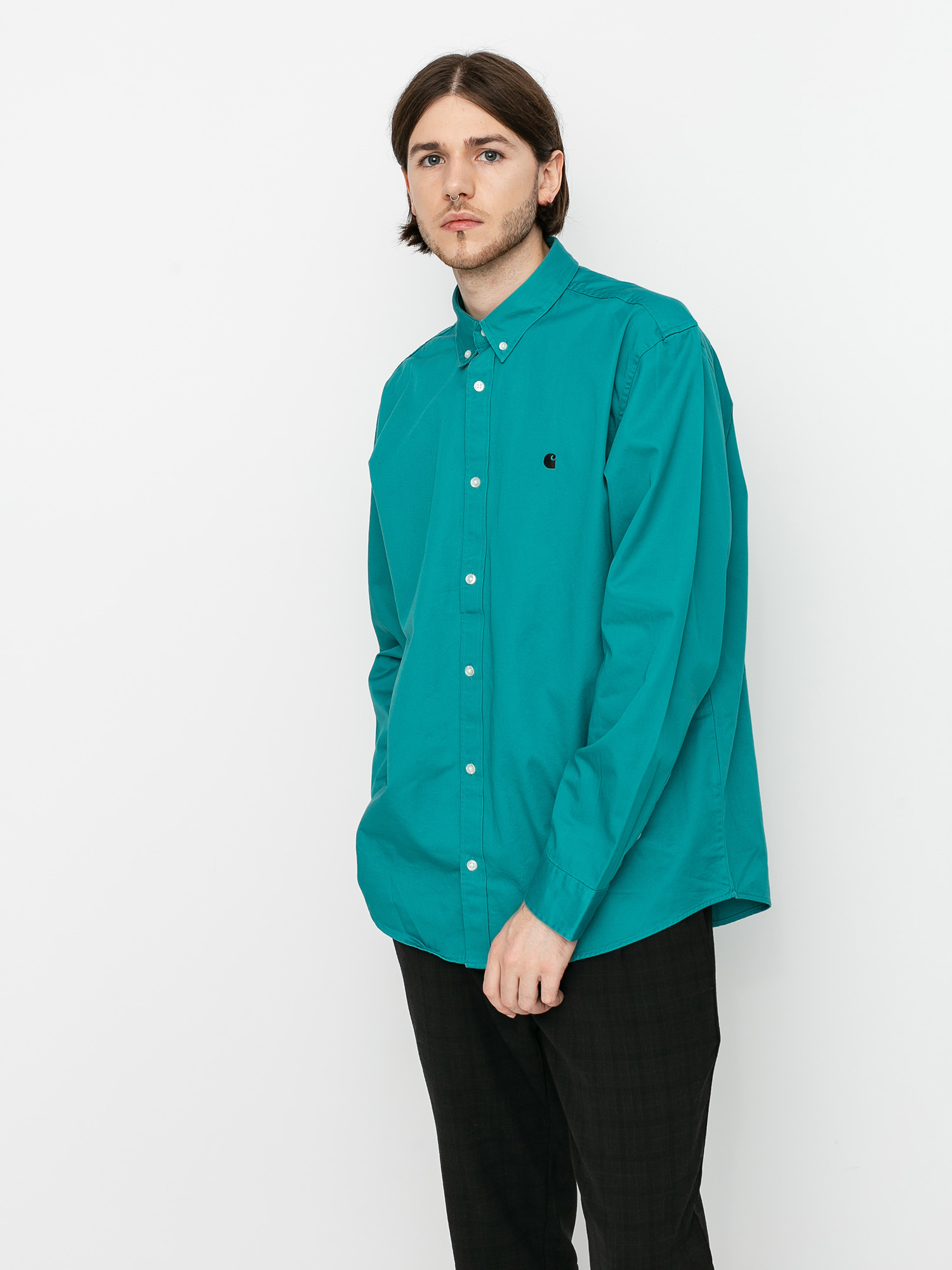 Koszula Carhartt WIP Madison (frosted turquoise/black)