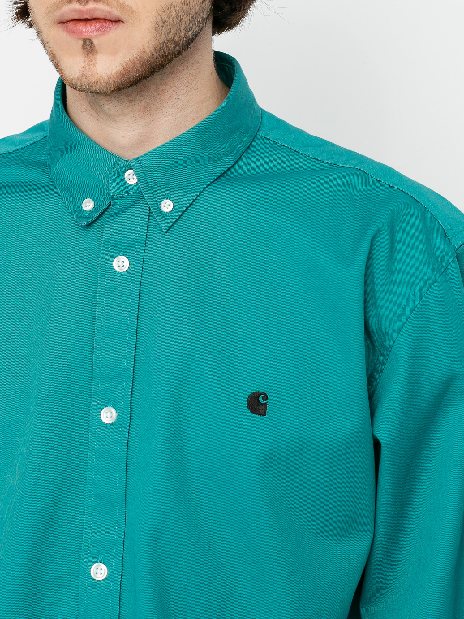 Koszula Carhartt WIP Madison (frosted turquoise/black)