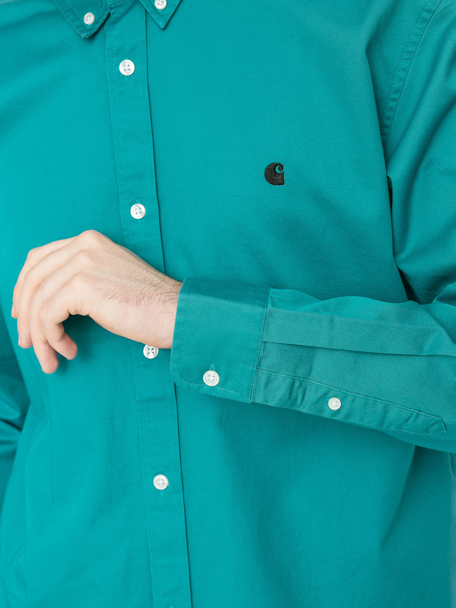 Koszula Carhartt WIP Madison (frosted turquoise/black)