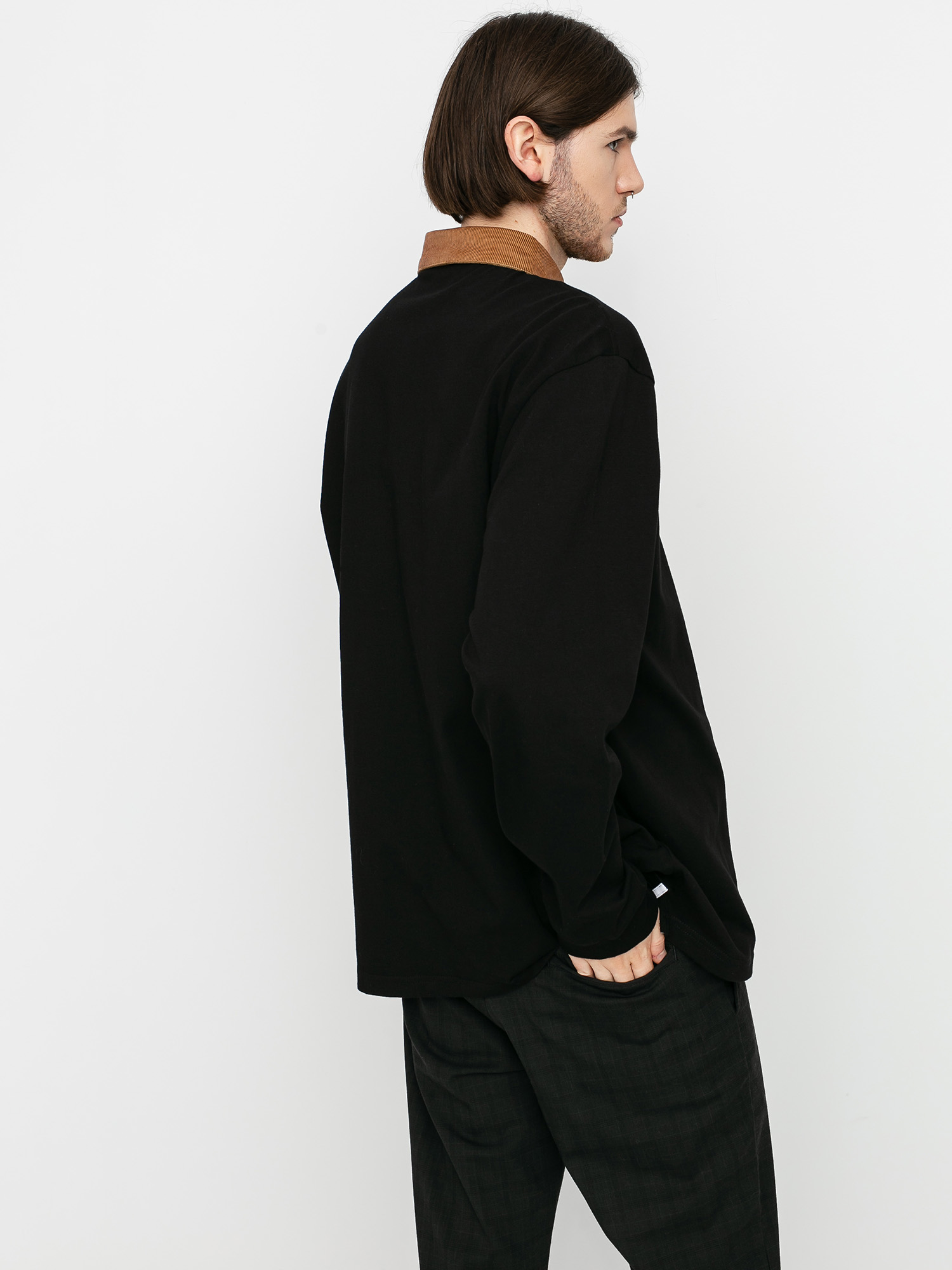 Koszula Carhartt WIP Cord Rugby (black/hamilton brown/white)