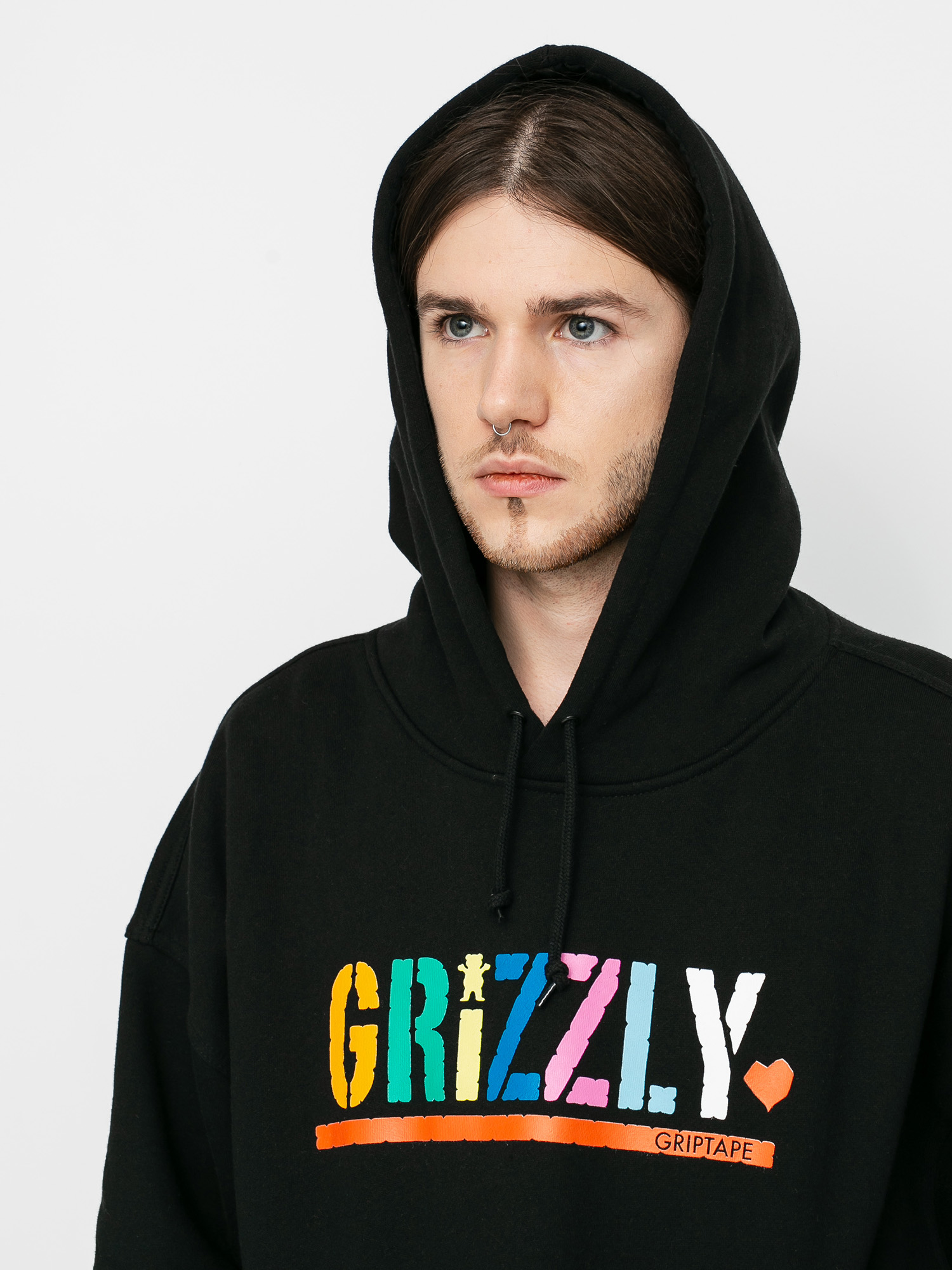 Bluza z kapturem Grizzly Griptape Color Block Stamp HD (black)