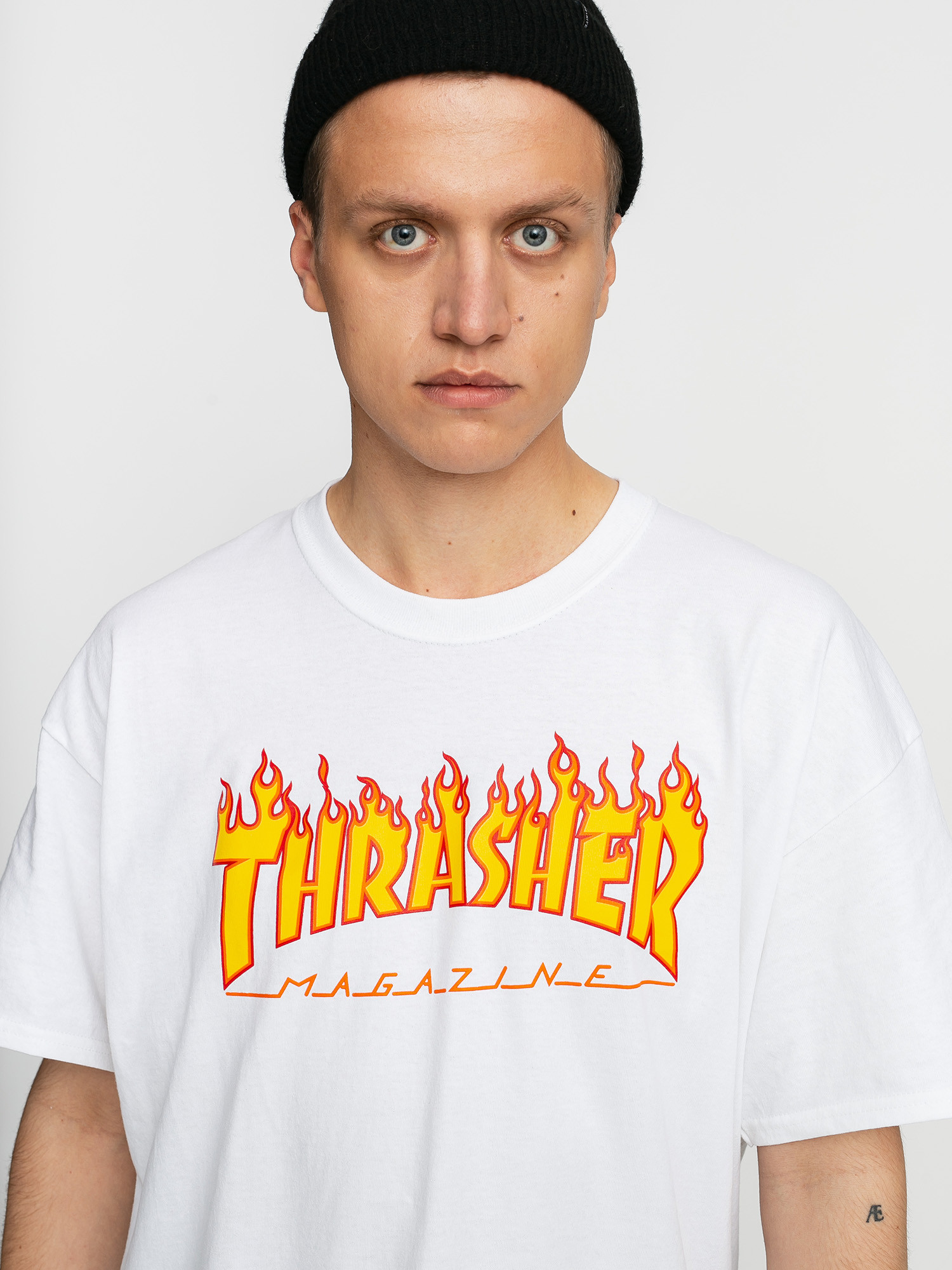 T-shirt Thrasher Flame Logo (white)