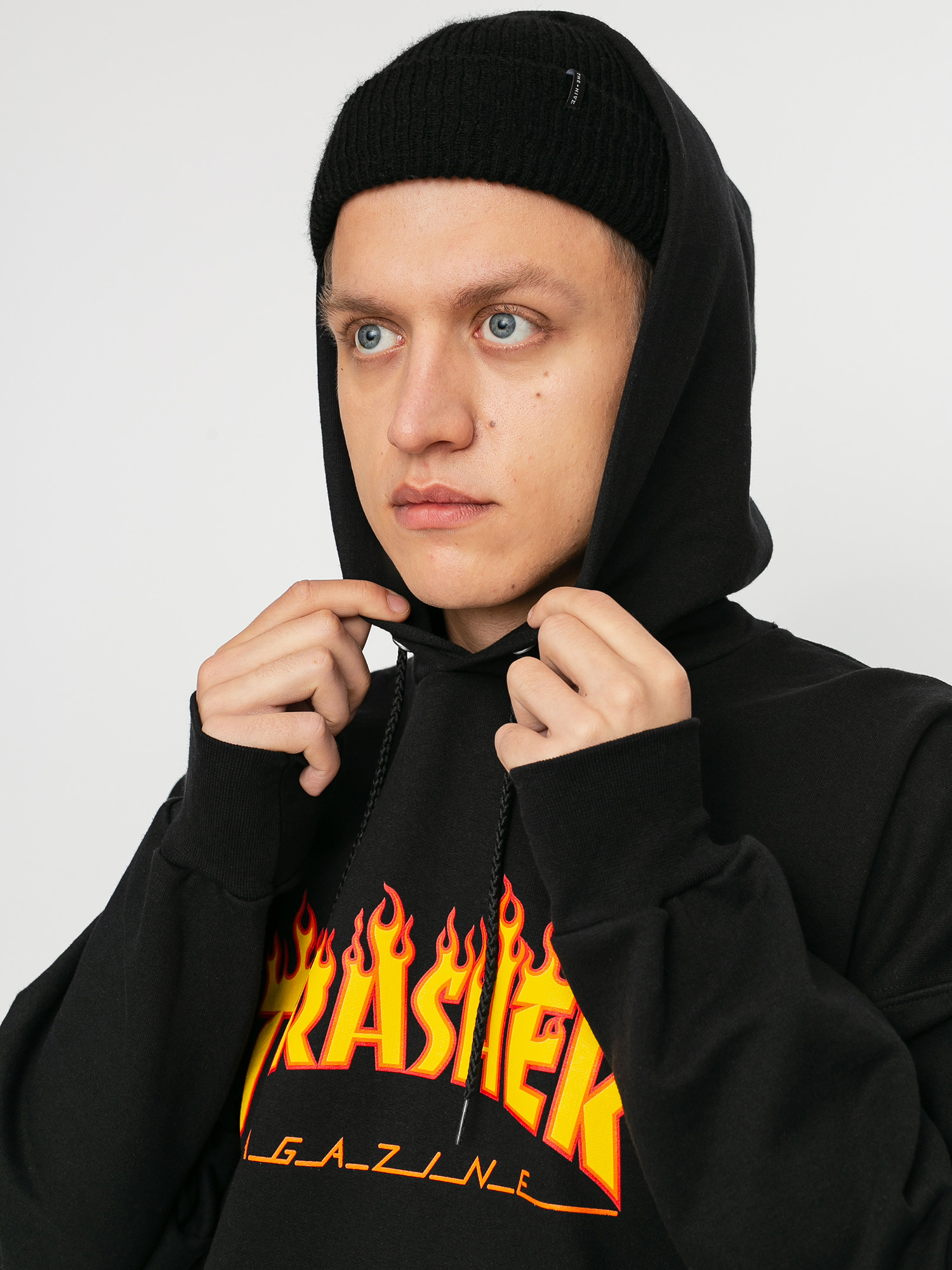 Bluza z kapturem Thrasher Flame HD (black)