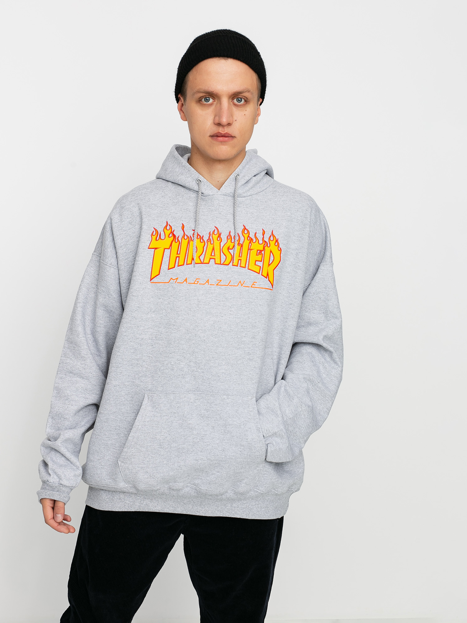 Bluza z kapturem Thrasher Flame HD (grey)