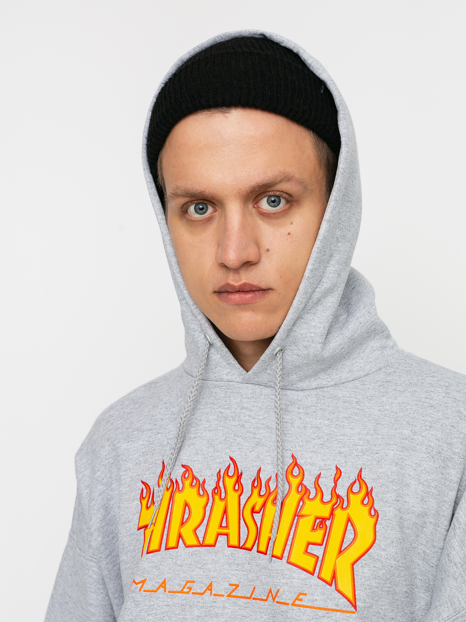 Bluza z kapturem Thrasher Flame HD (grey)