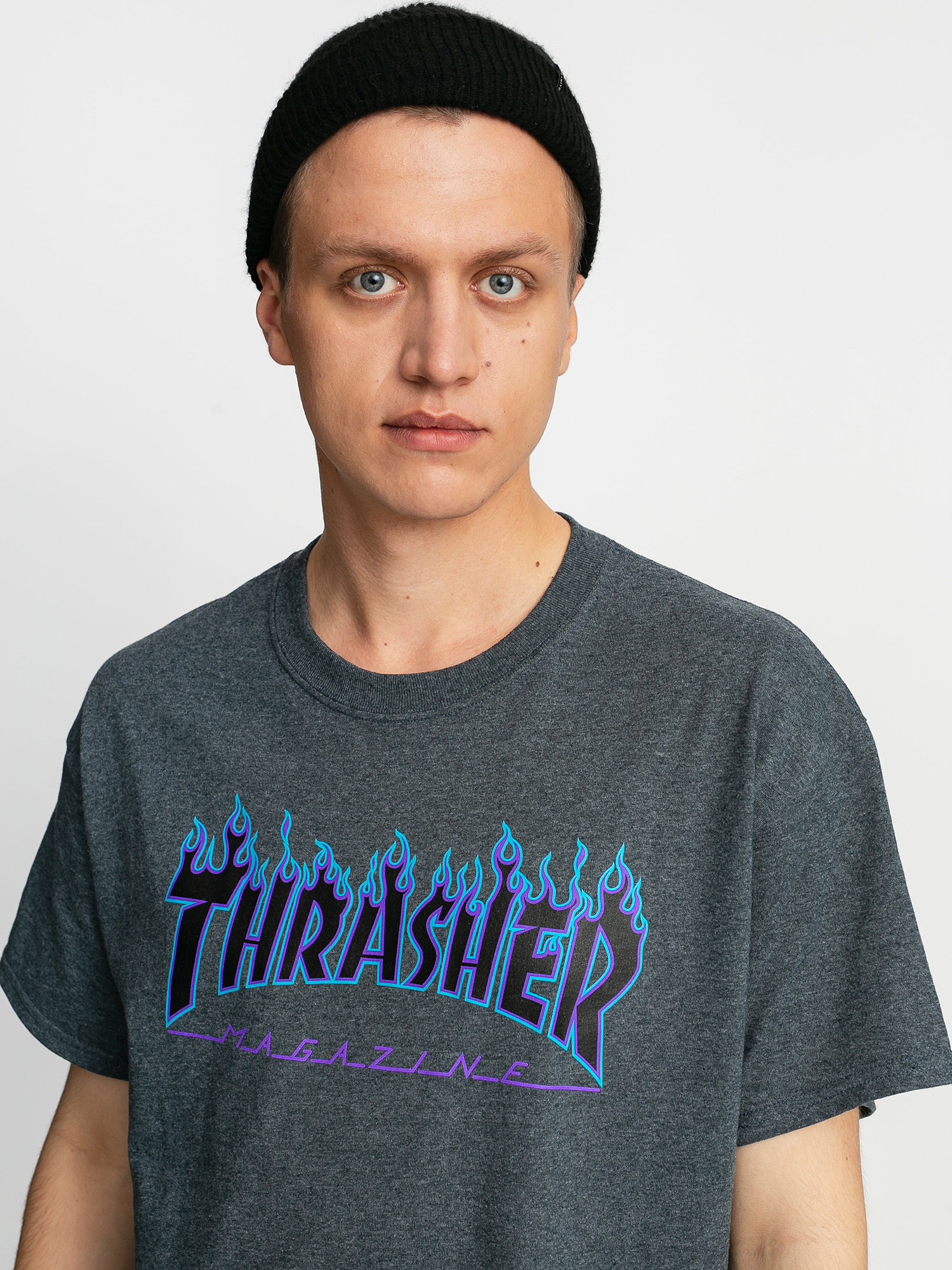 T-shirt Thrasher Flame Logo (dark heather)