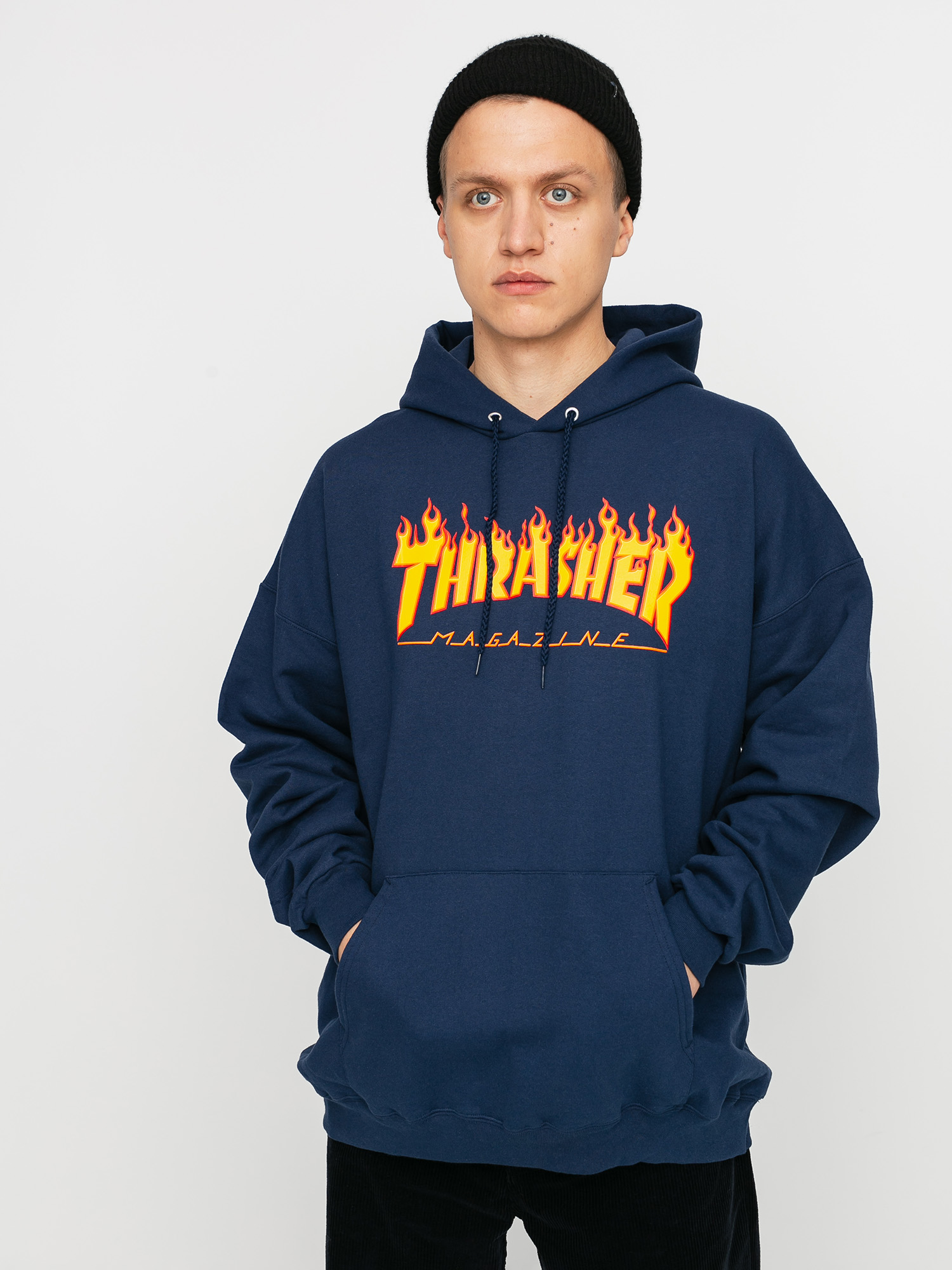 Bluza z kapturem Thrasher Flame HD (navy)