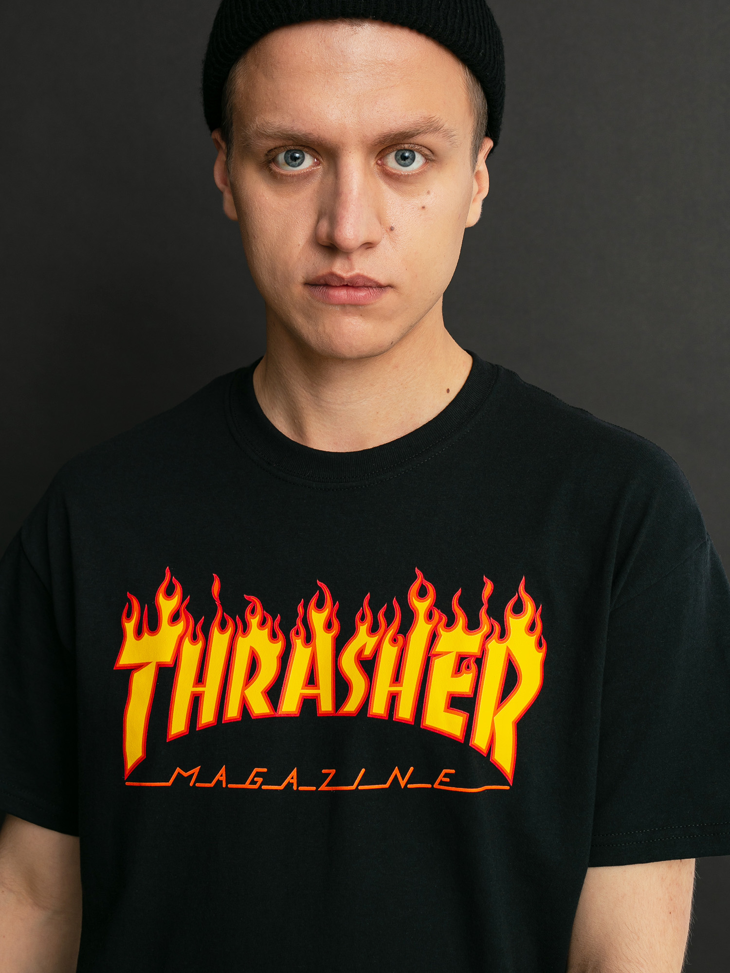 T-shirt Thrasher Flame Logo (black)