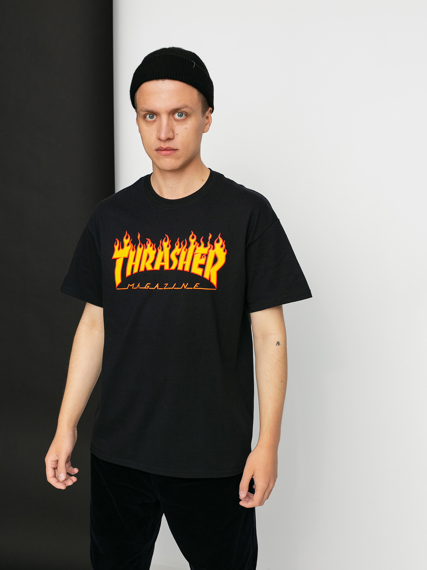 T-shirt Thrasher Flame Logo (black)