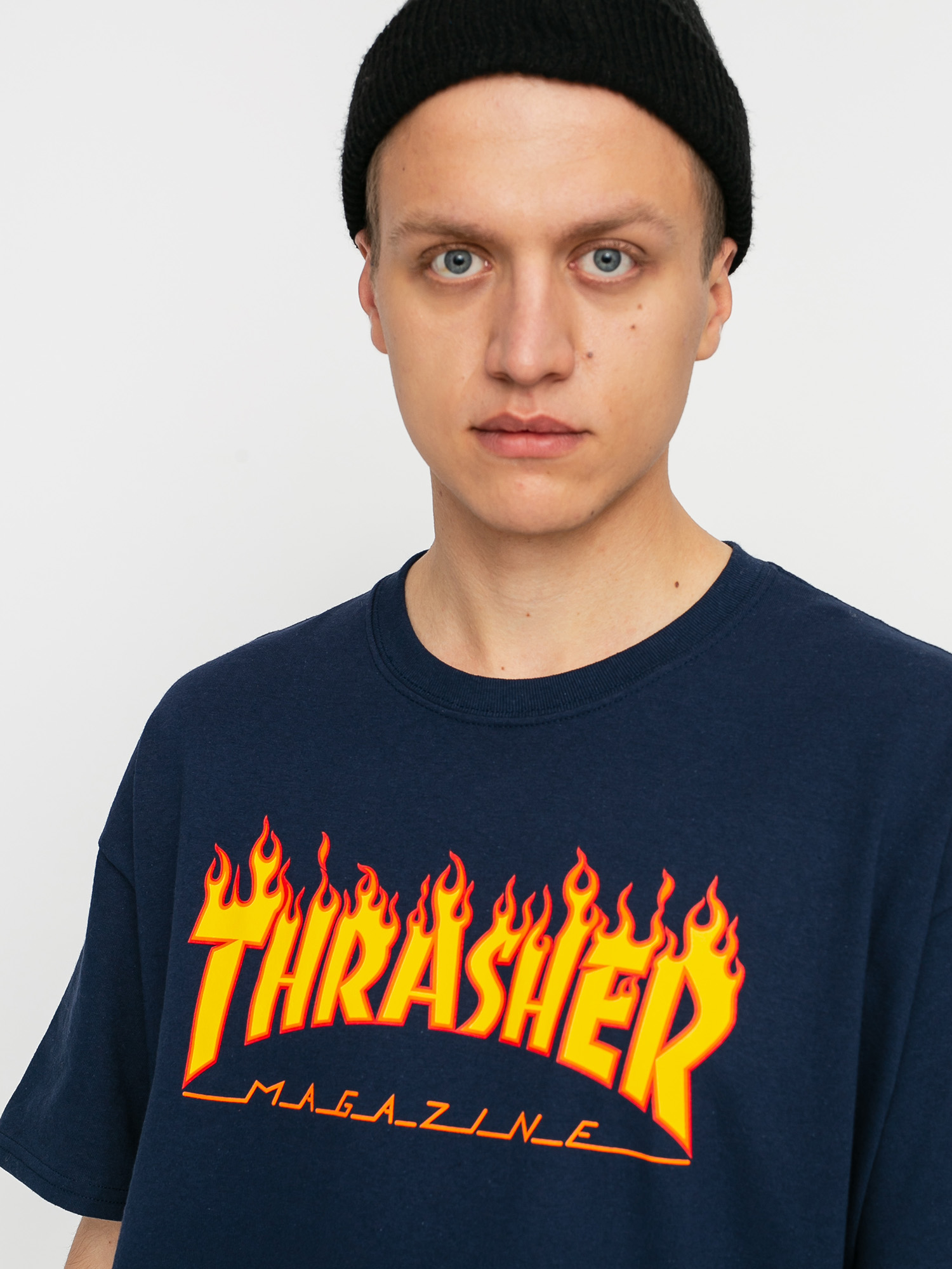 T-shirt Thrasher Flame Logo (navy/blue)