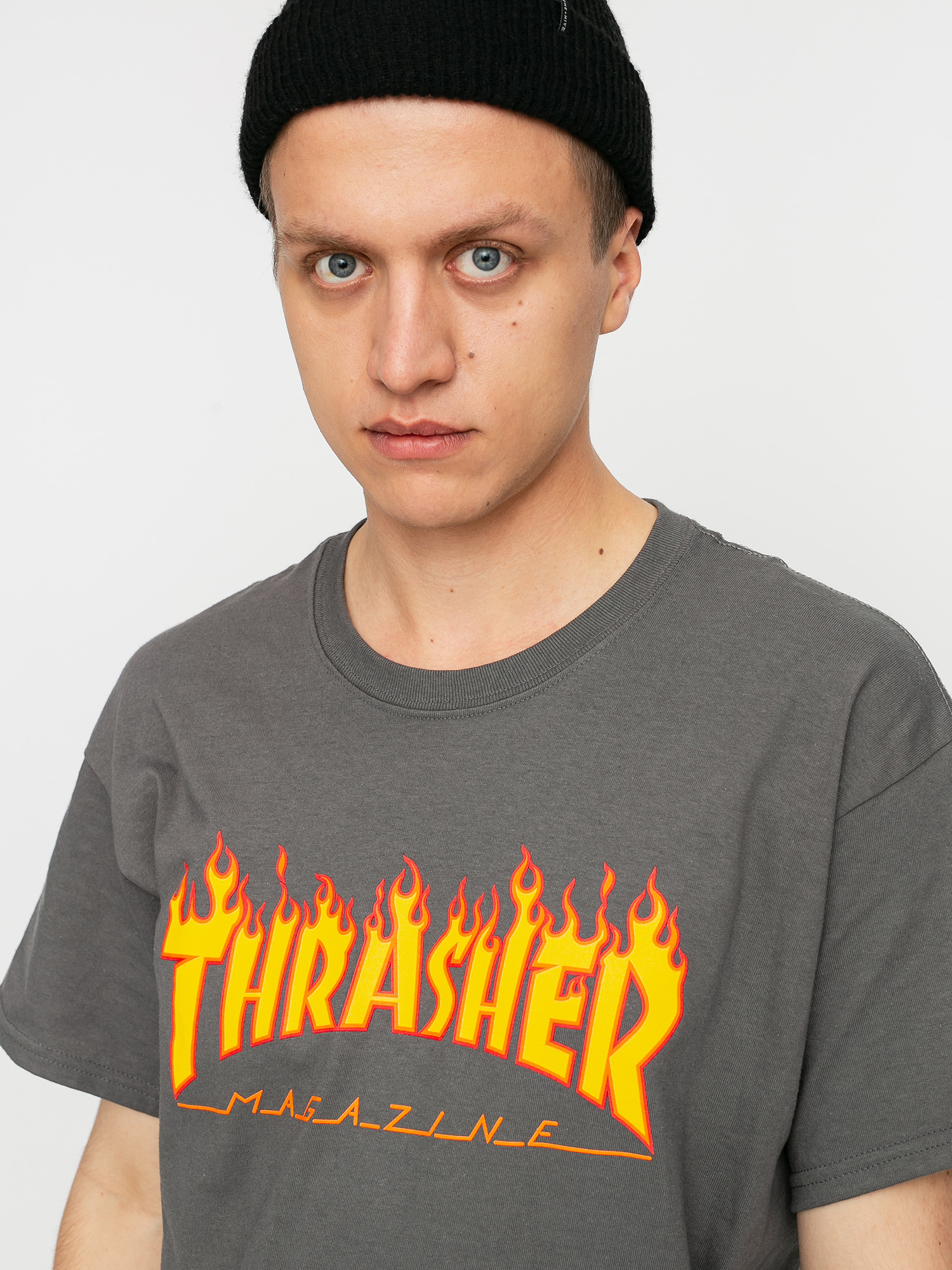 T-shirt Thrasher Flame Logo (charcoal grey)