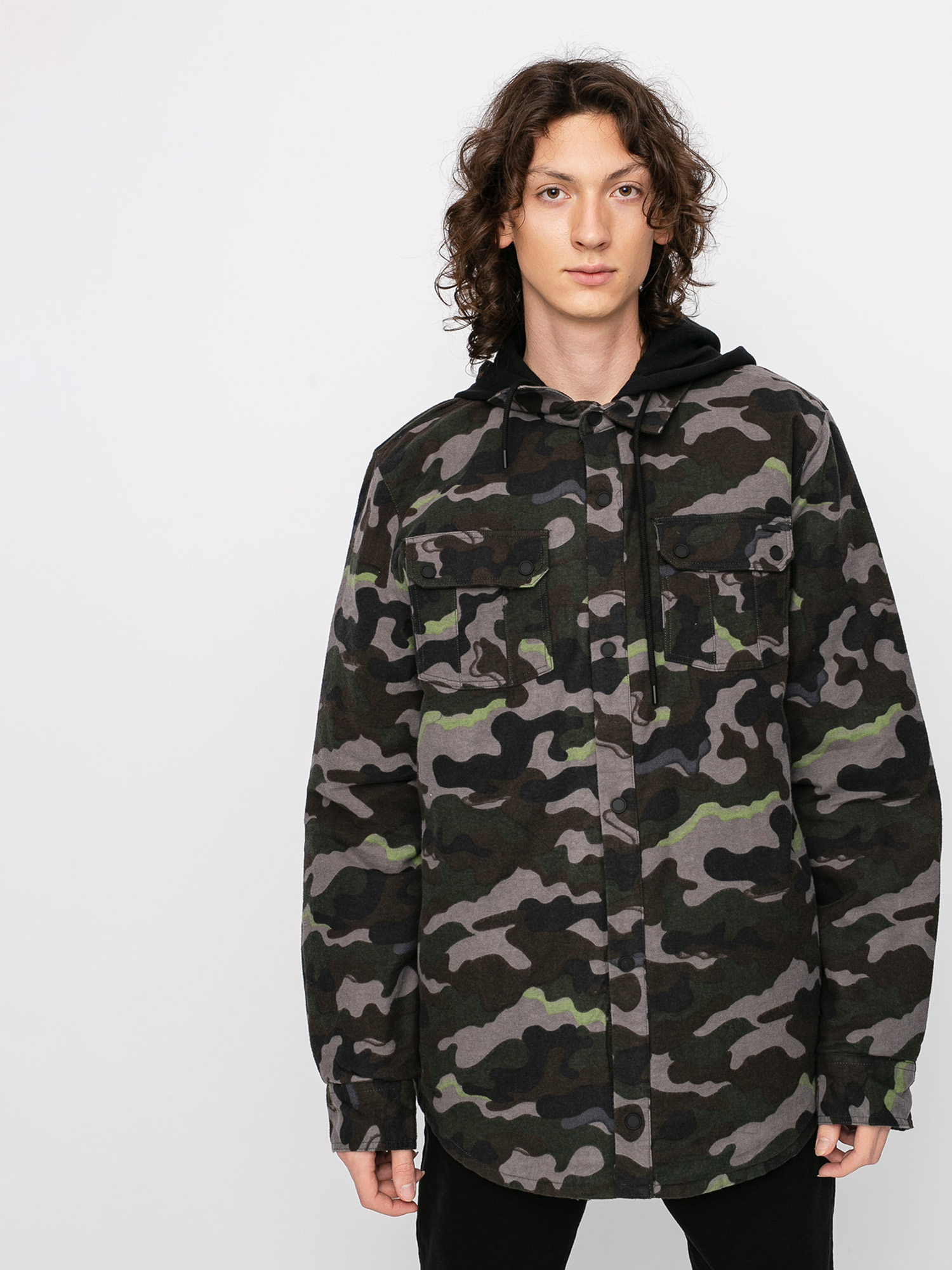Męska Bluza aktywna Volcom Field Ins Flannel (army)
