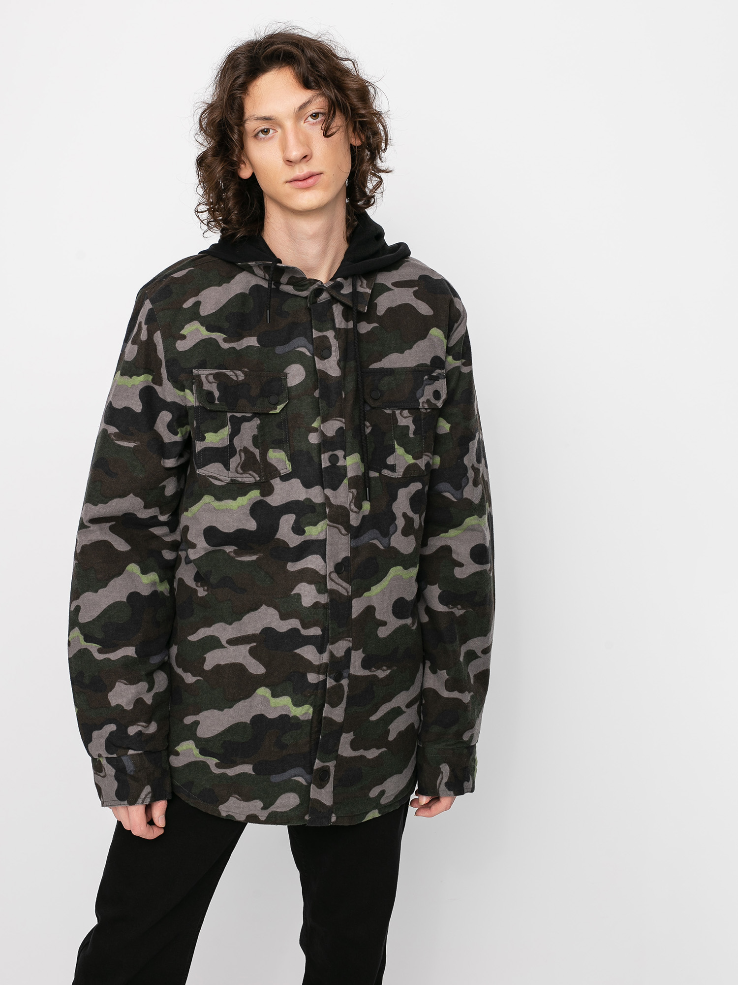 Męska Bluza aktywna Volcom Field Ins Flannel (army)