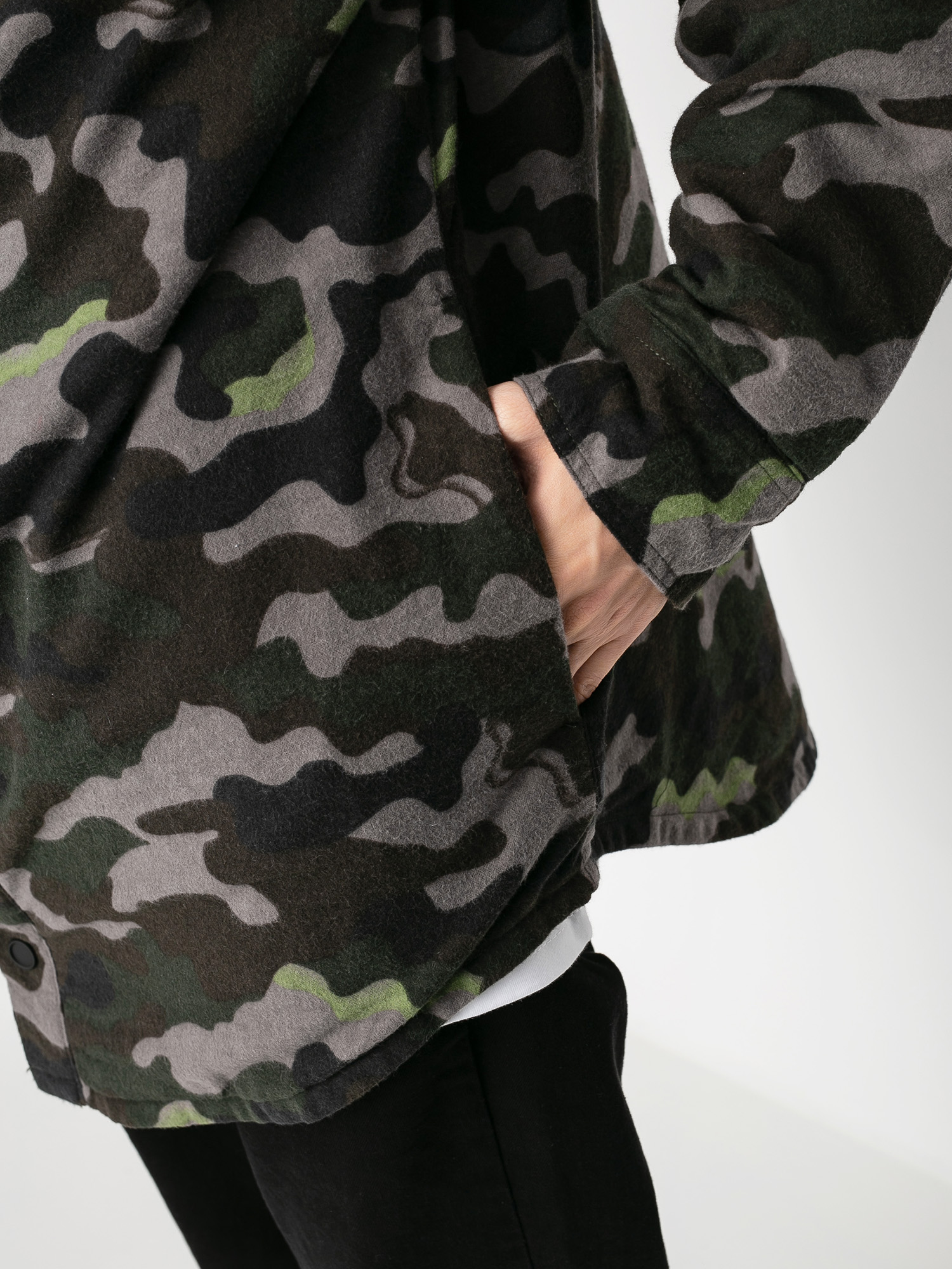 Męska Bluza aktywna Volcom Field Ins Flannel (army)
