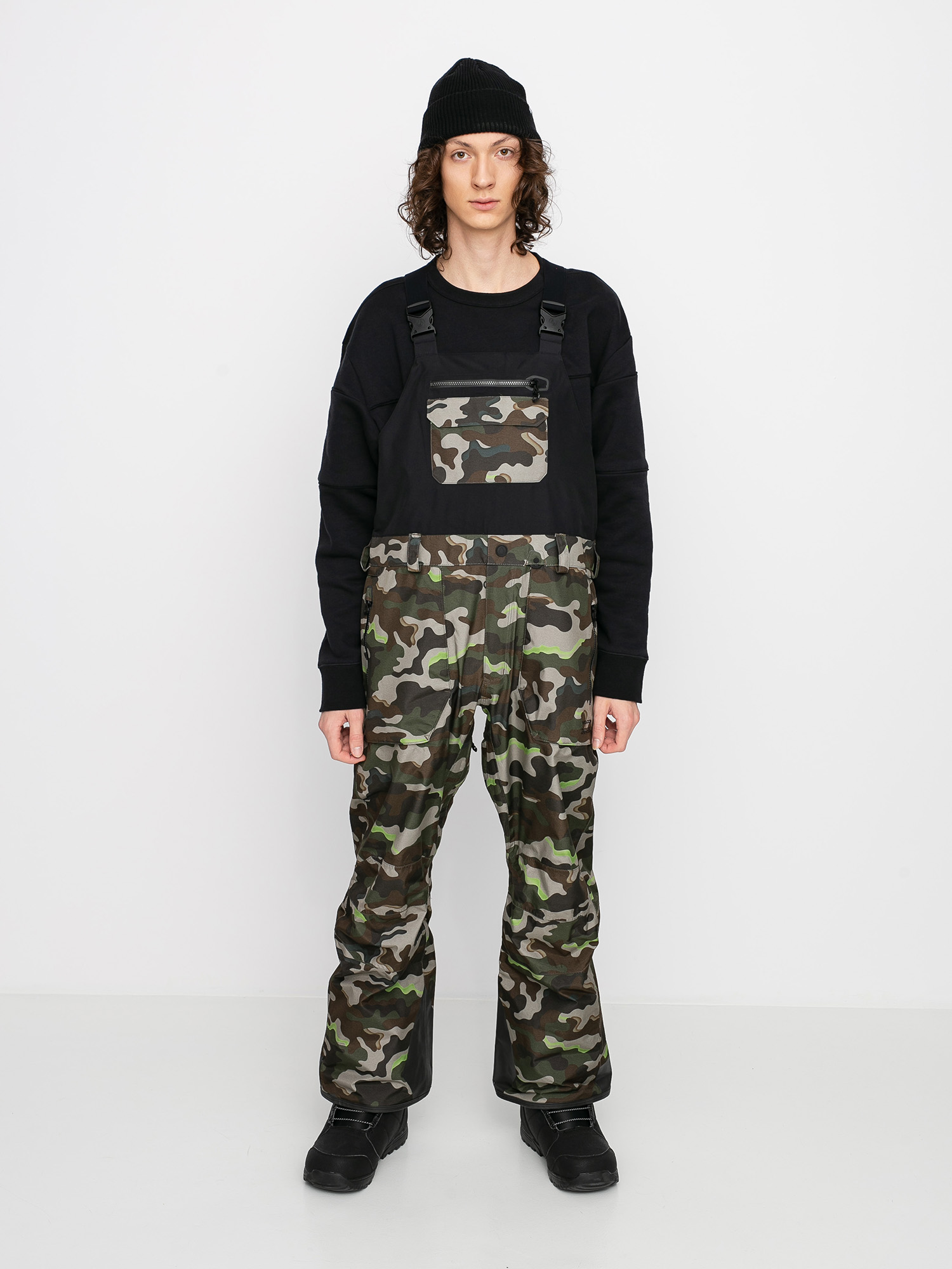 Męskie Spodnie snowboardowe Volcom Rain Gore Bib Overall (army)