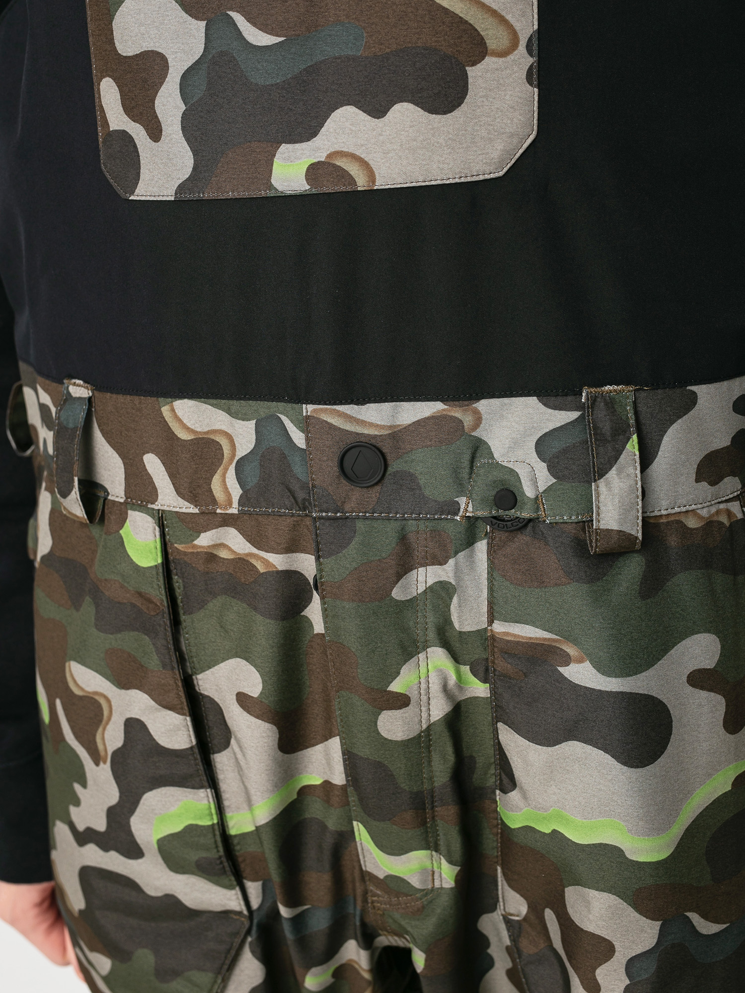 Męskie Spodnie snowboardowe Volcom Rain Gore Bib Overall (army)