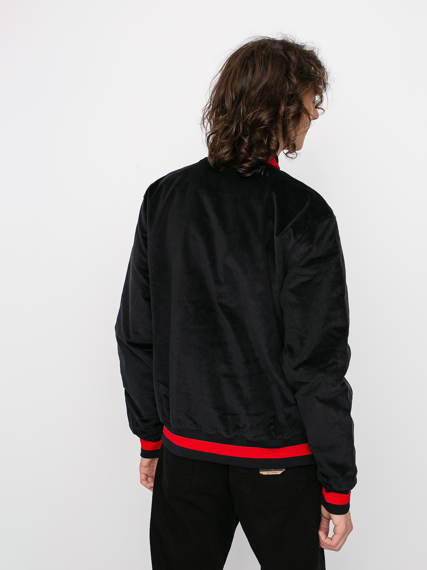 Kurtka Nike SB Corduroy Bomber (black/black/university red/black)
