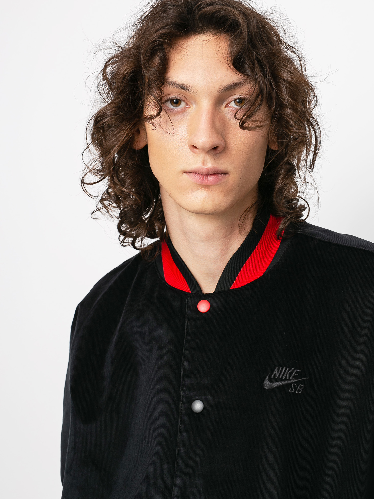 Kurtka Nike SB Corduroy Bomber (black/black/university red/black)