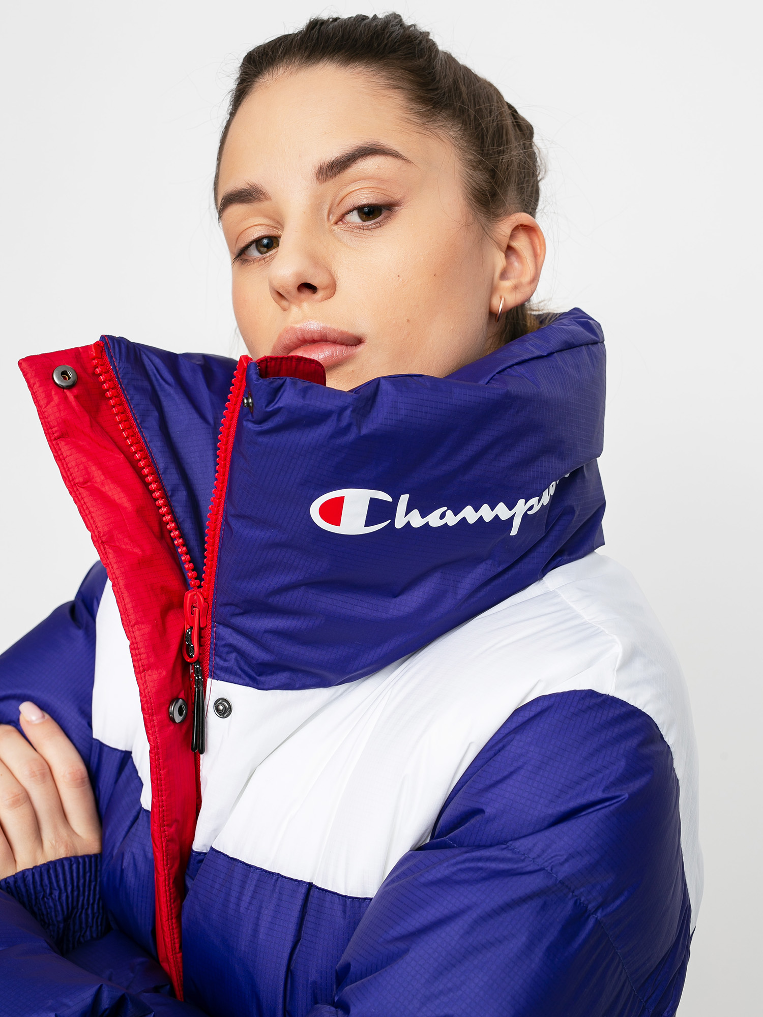 Kurtka Champion Jacket 113447 Wmn (scbl/wht/ryr)