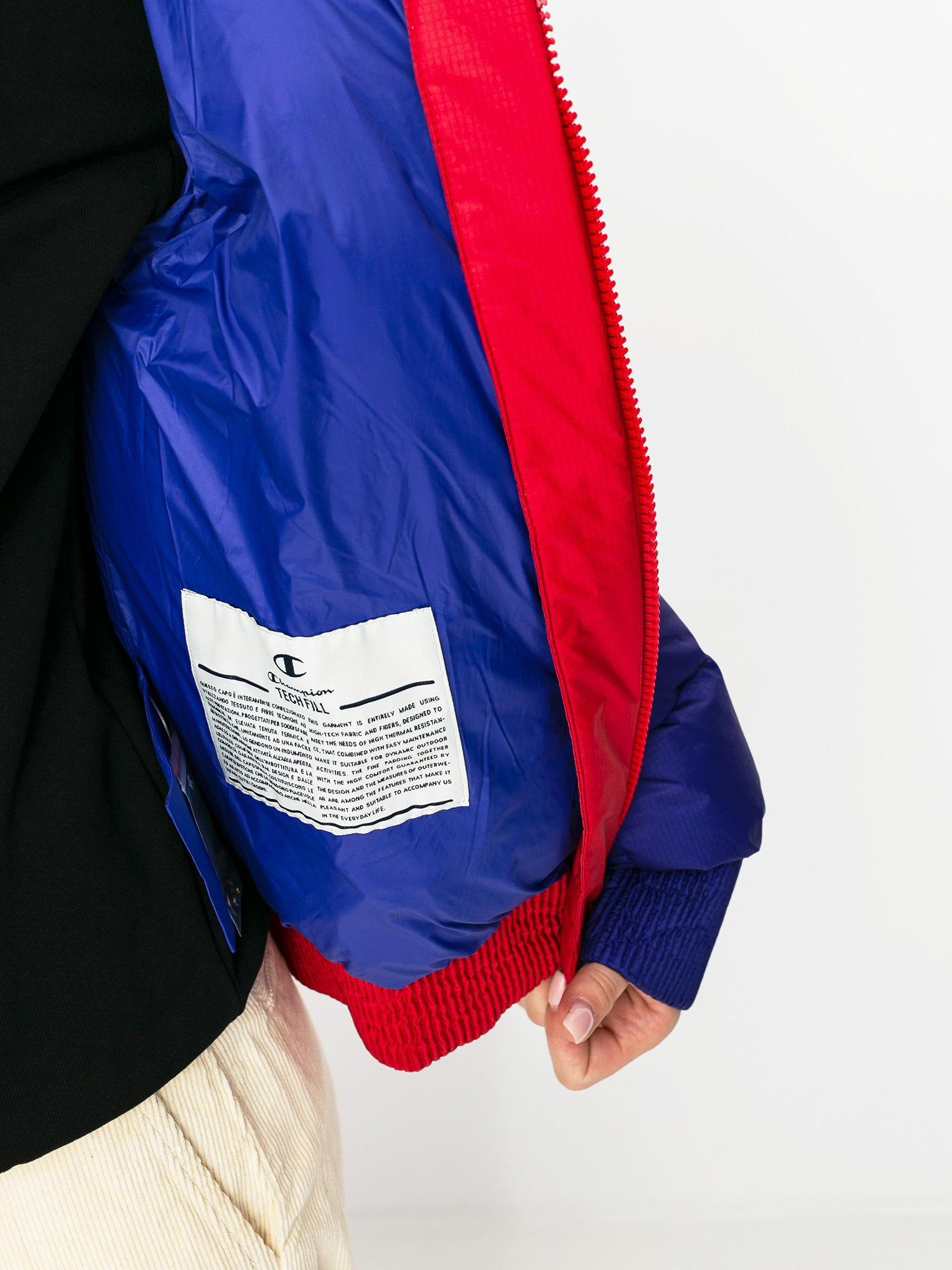 Kurtka Champion Jacket 113447 Wmn (scbl/wht/ryr)