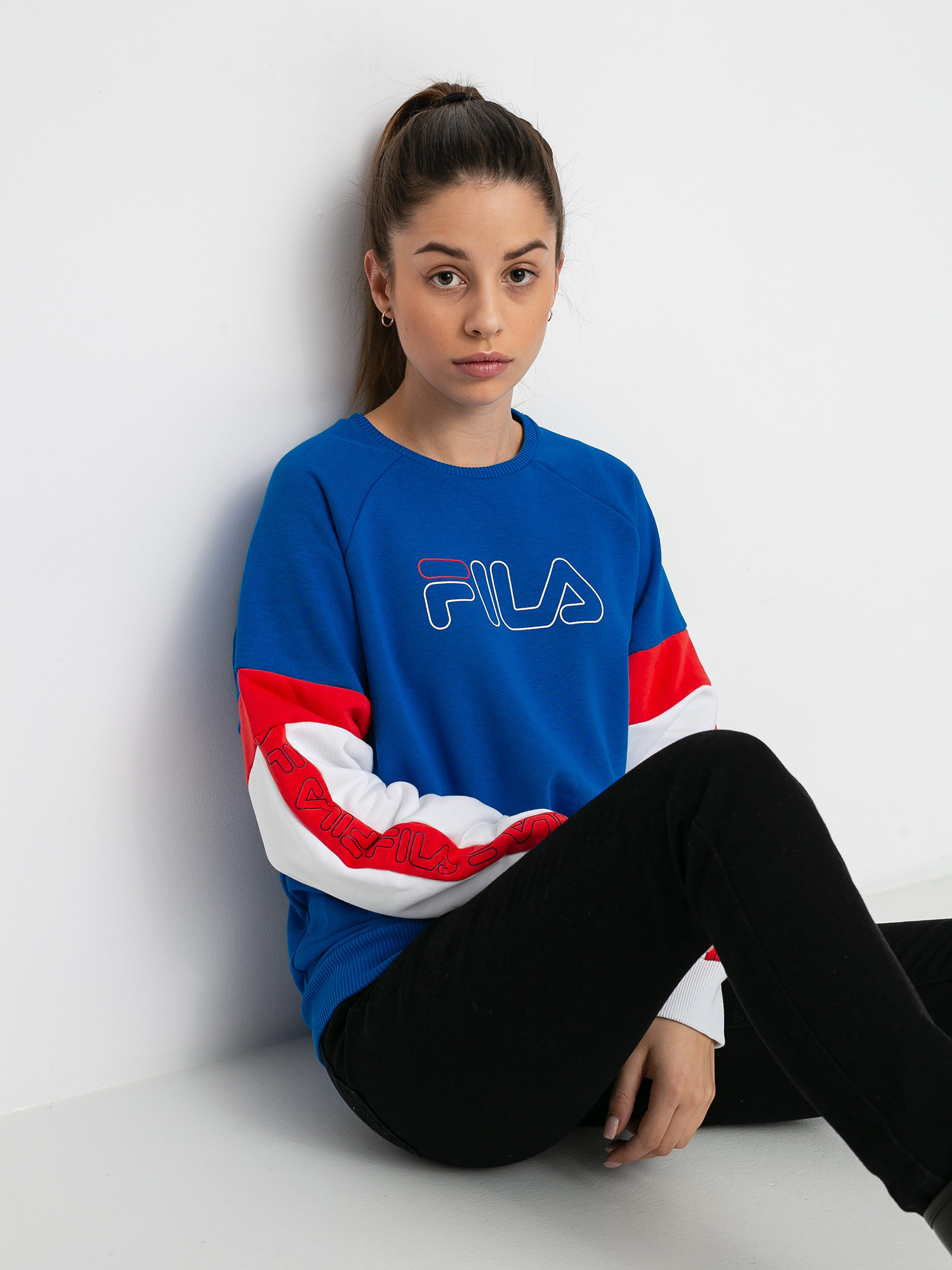 Bluza Fila Laisa Wmn (skydiver/bright white/poppy red)