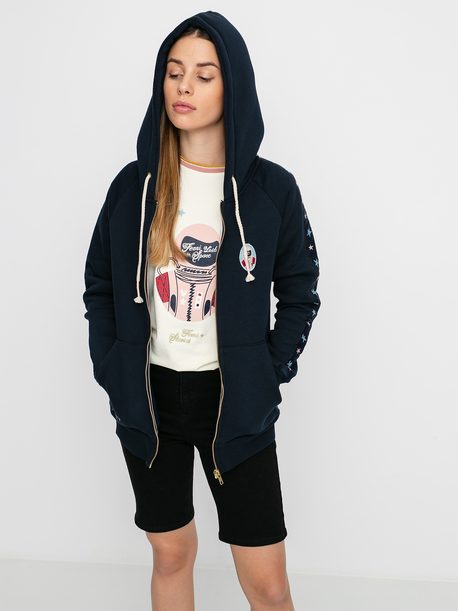 Bluza z kapturem Femi Stories Andel ZHD Wmn (nvy)