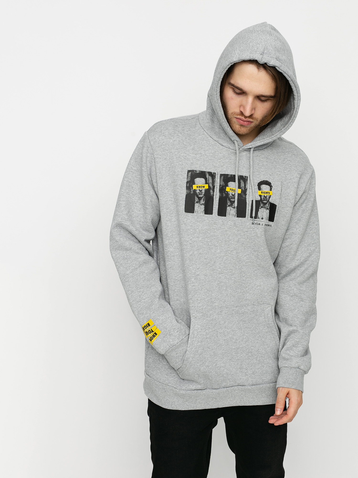 Bluza z kapturem Brixton x Strummer Kyr HD (heather grey)