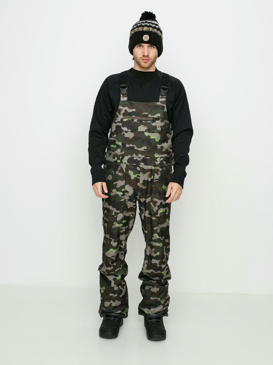 Męskie Spodnie snowboardowe Volcom Roan Bib Overall (army)