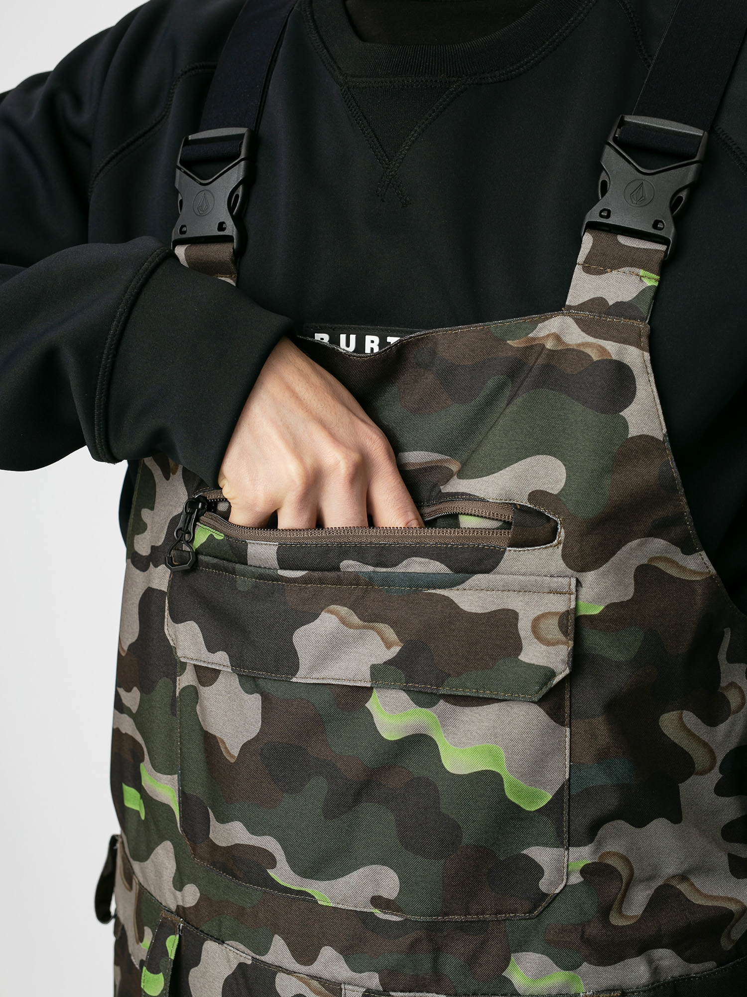 Męskie Spodnie snowboardowe Volcom Roan Bib Overall (army)