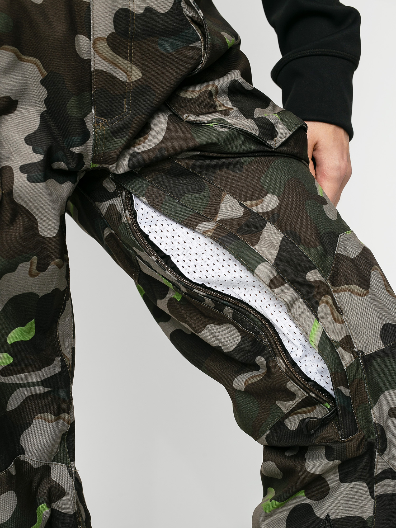 Męskie Spodnie snowboardowe Volcom Roan Bib Overall (army)