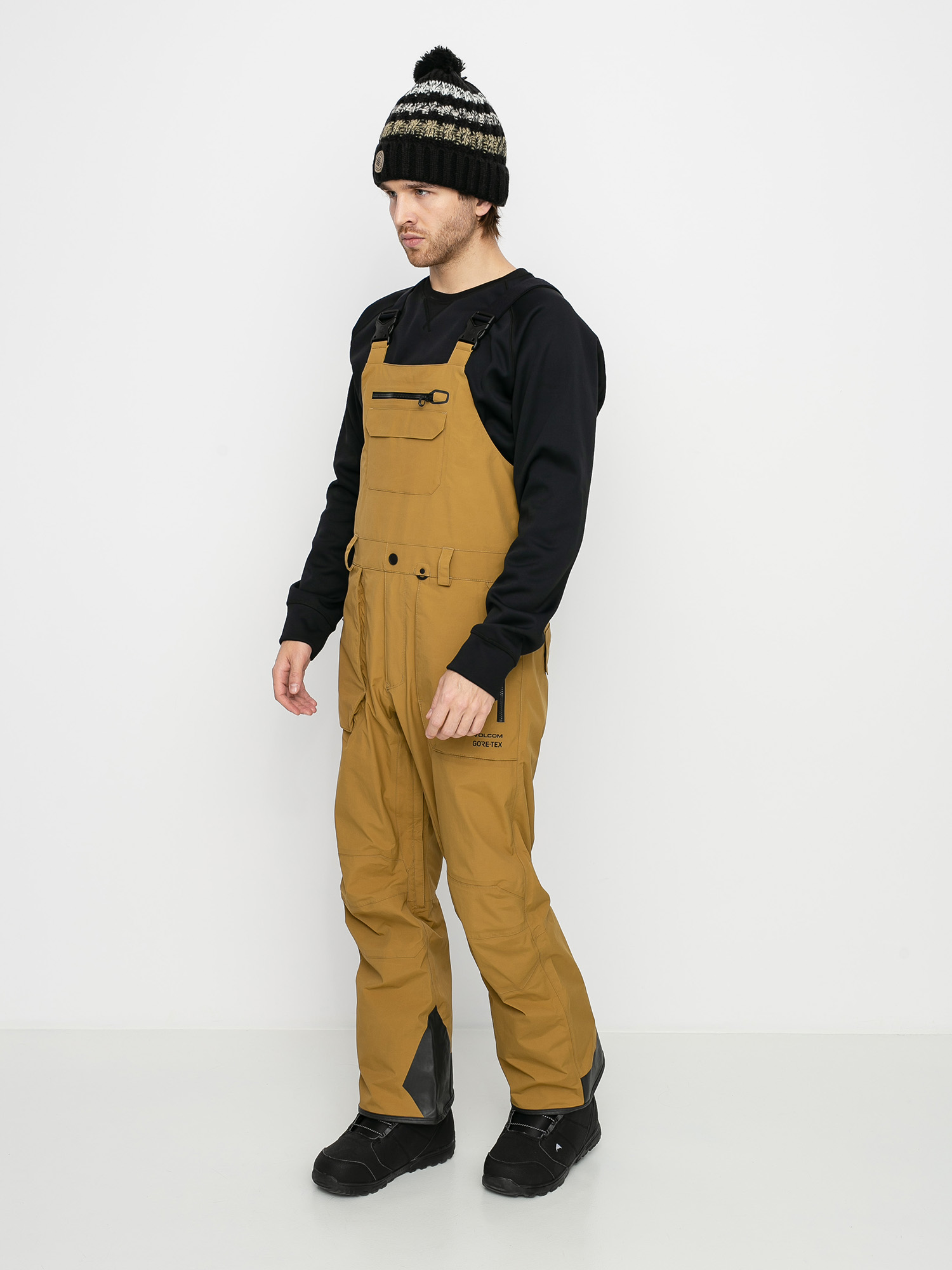 Męskie Spodnie snowboardowe Volcom Rain Gore Bib Overall (burnt khaki)