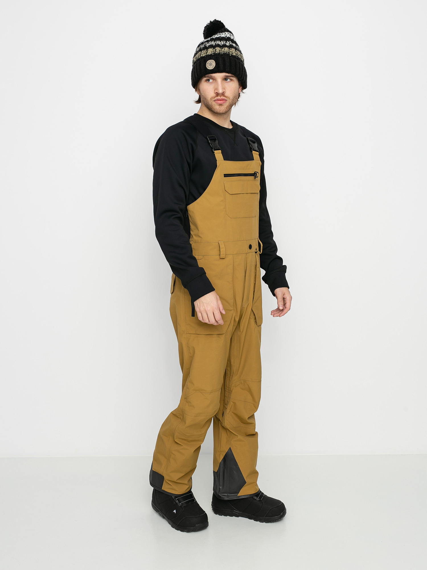 Męskie Spodnie snowboardowe Volcom Rain Gore Bib Overall (burnt khaki)
