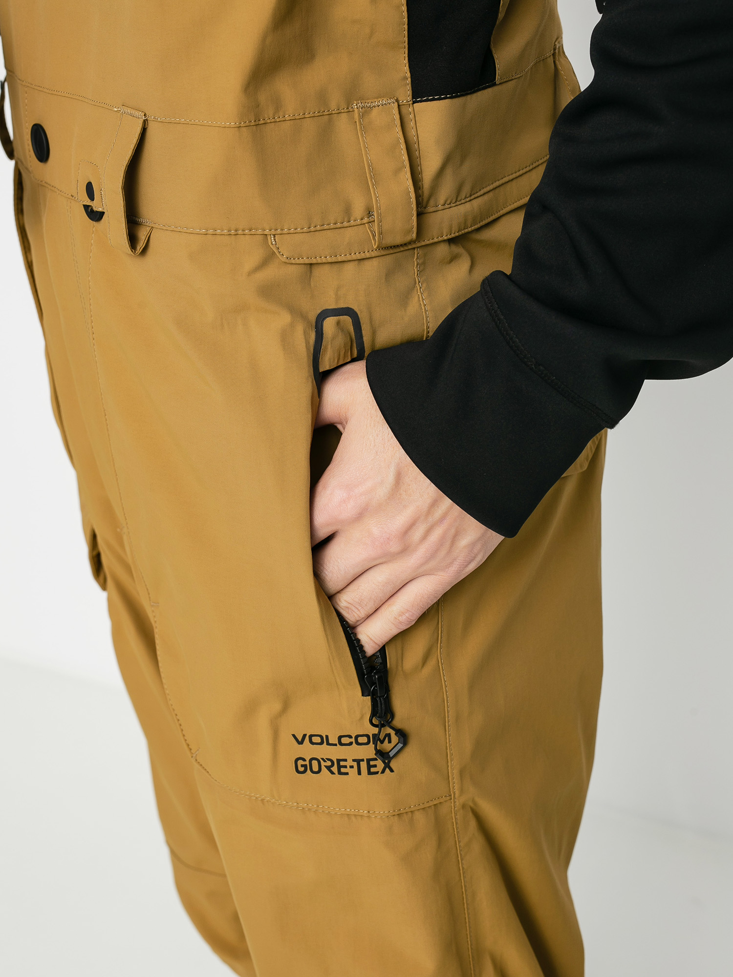 Męskie Spodnie snowboardowe Volcom Rain Gore Bib Overall (burnt khaki)