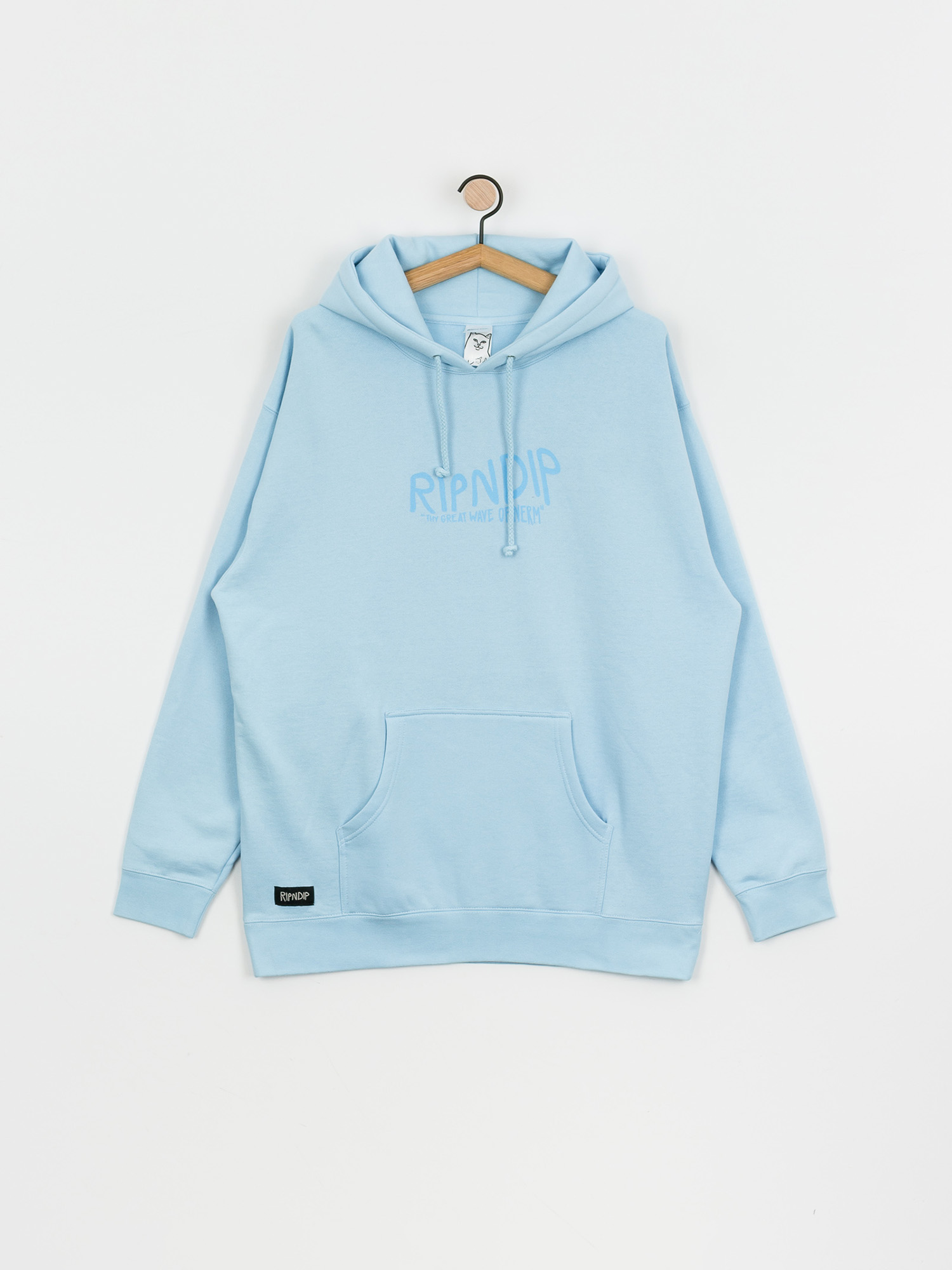 Bluza z kapturem RipNDip Great Wave HD (baby blue)