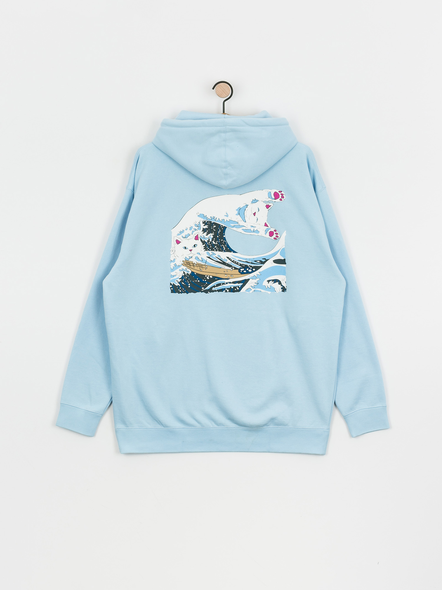 Bluza z kapturem RipNDip Great Wave HD (baby blue)