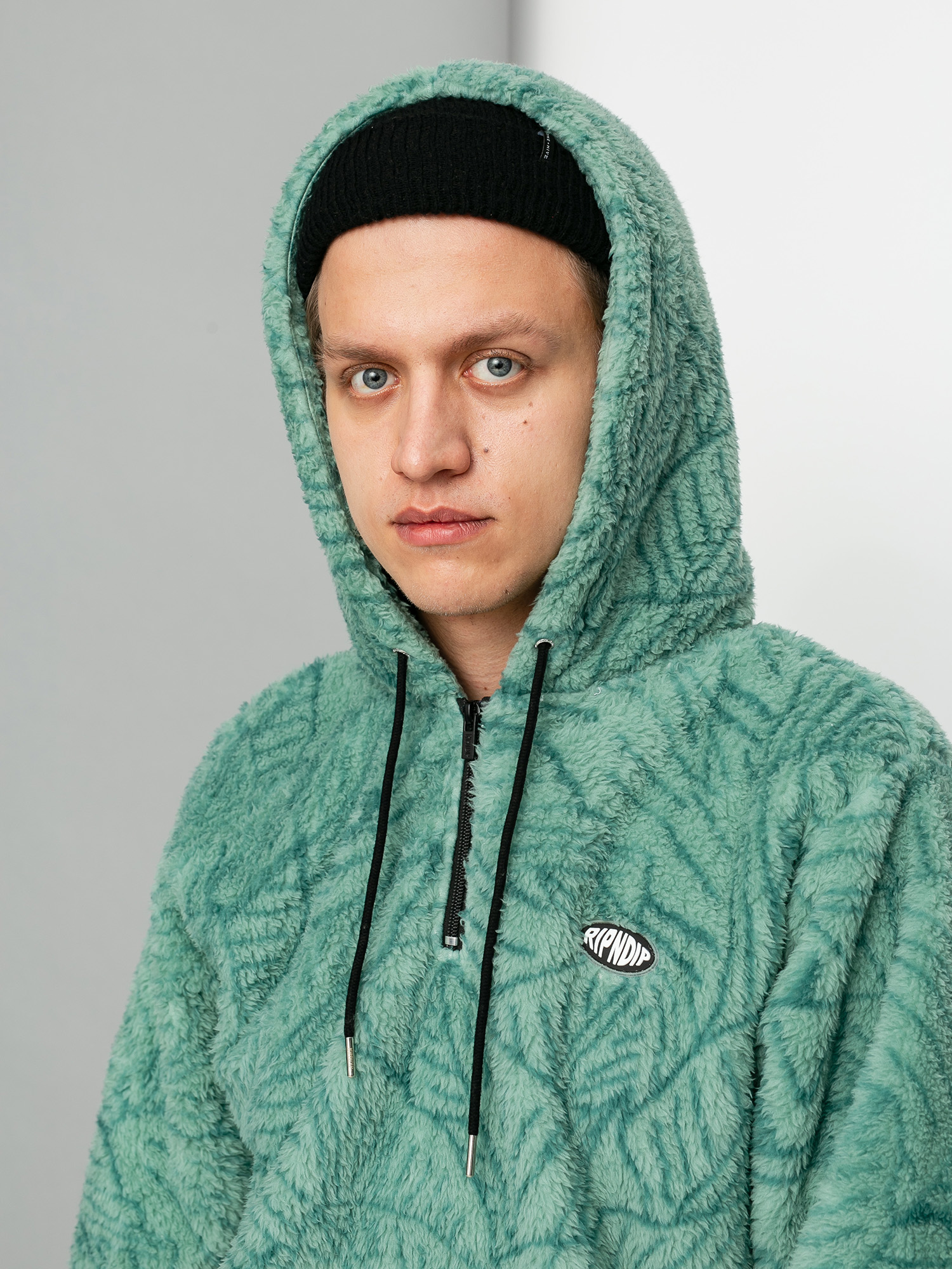 Bluza z kapturem RipNDip Nermal Leaf Fluffy HD (sage)