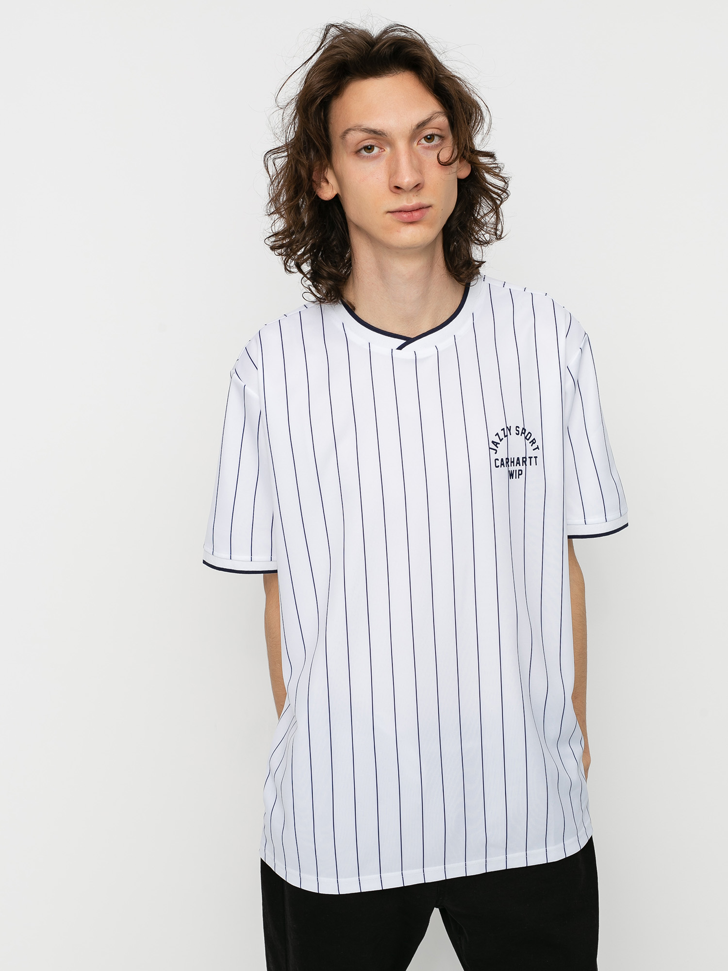 T-shirt Carhartt WIP X Relevant Parties Jazzy Sport Jersey (white/navy stripes)