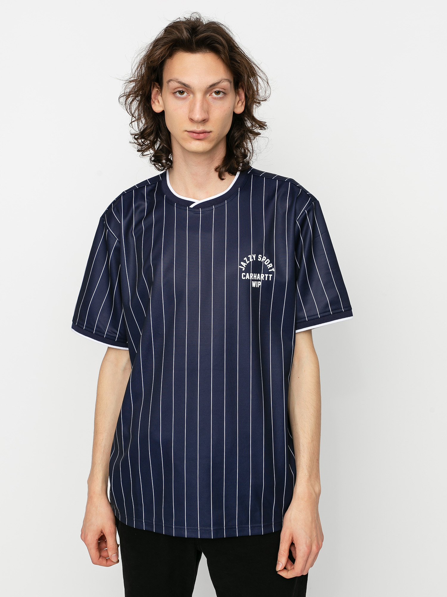 T-shirt Carhartt WIP X Relevant Parties Jazzy Sport Jersey (navy/white stripes)