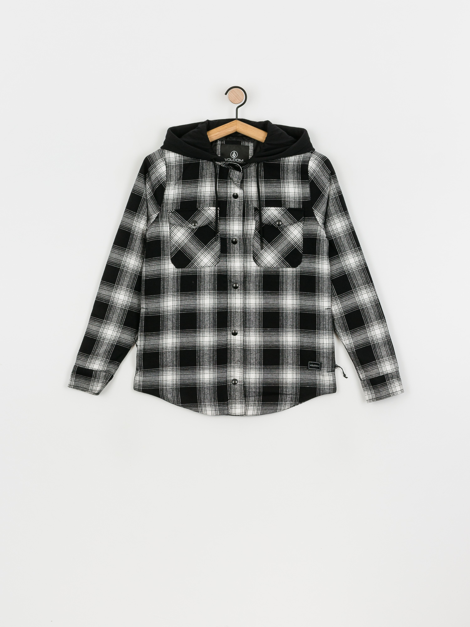 Damska Bluza aktywna Volcom Hooded Flannel (black)