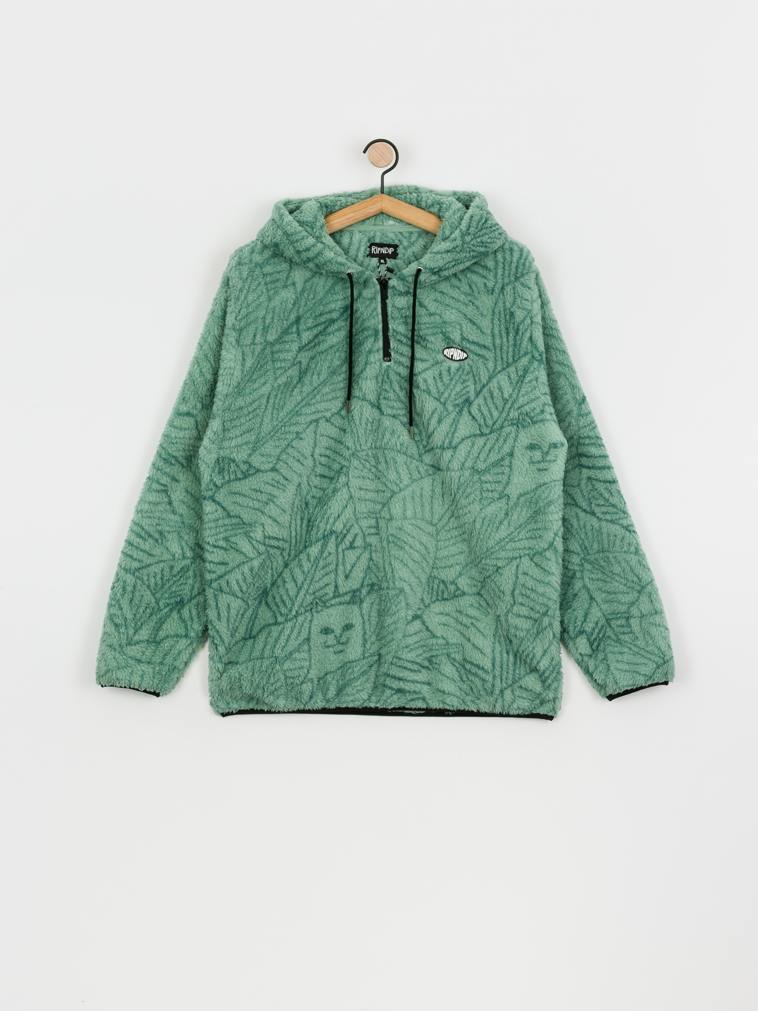 Bluza z kapturem RipNDip Nermal Leaf Fluffy HD (sage)