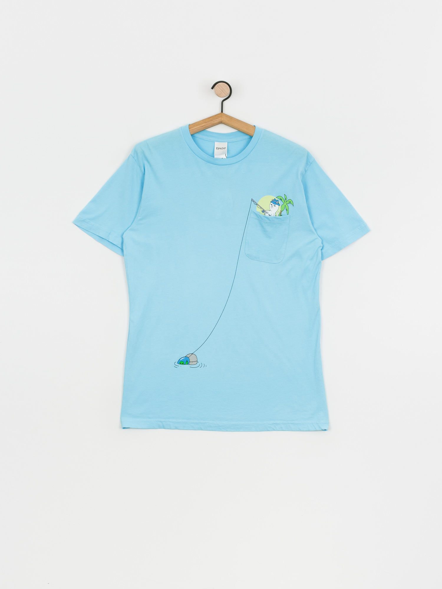 T-shirt RipNDip Foreign Fish Pocket (light blue)