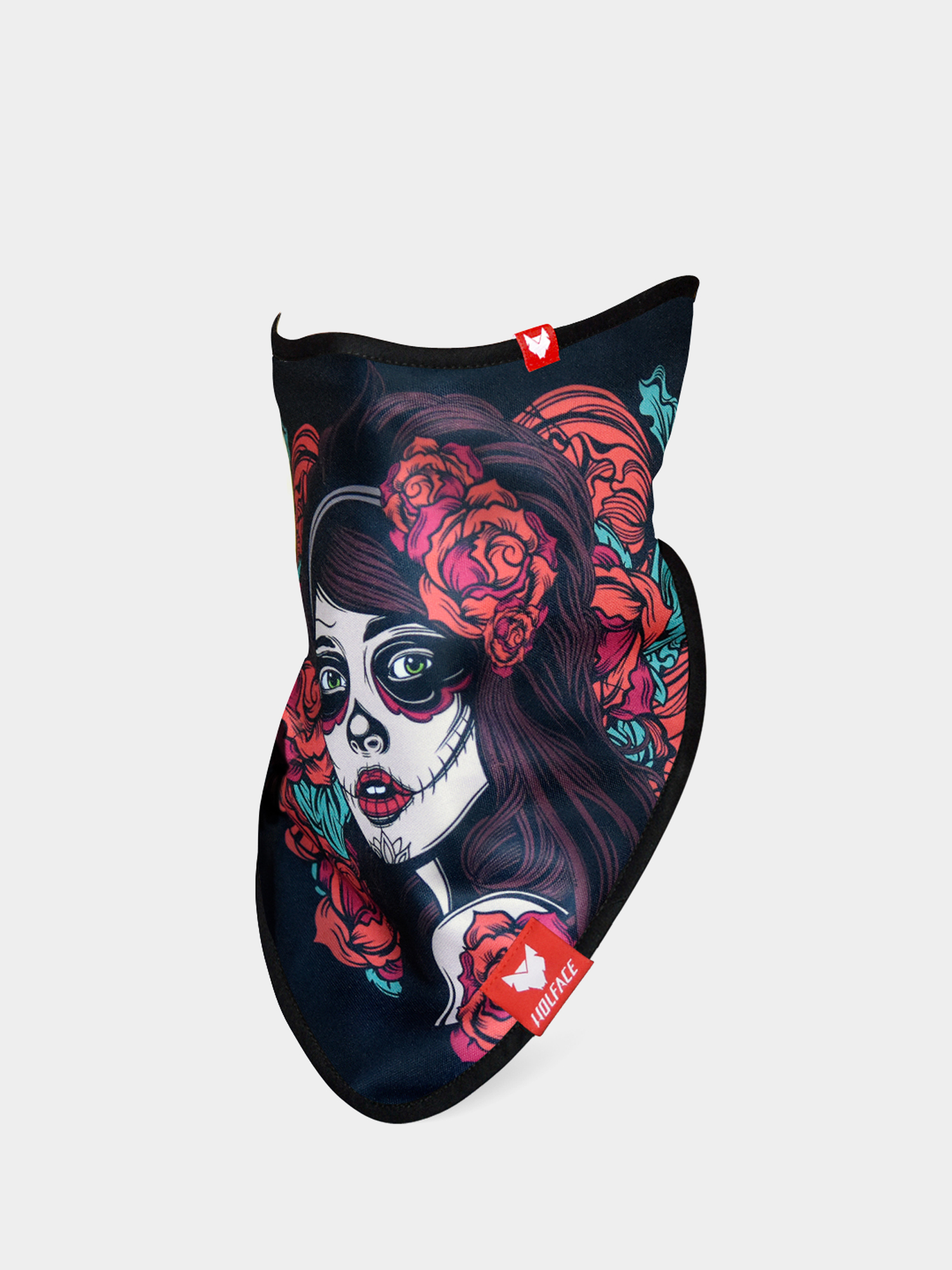 Bandana Wolface La Santa Muerte Roses (black)